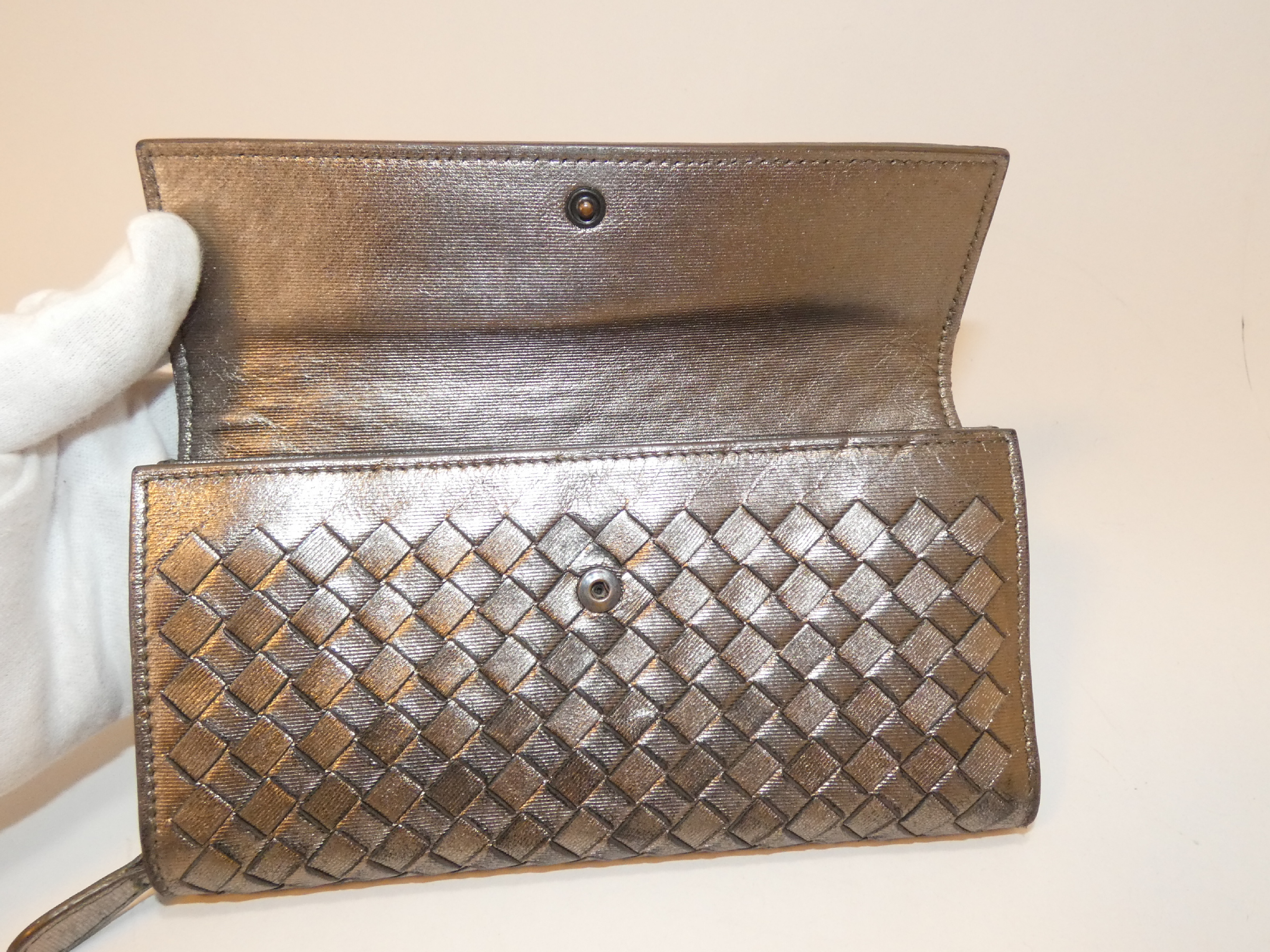 Intrecciato Leather Long Wallet — view 8