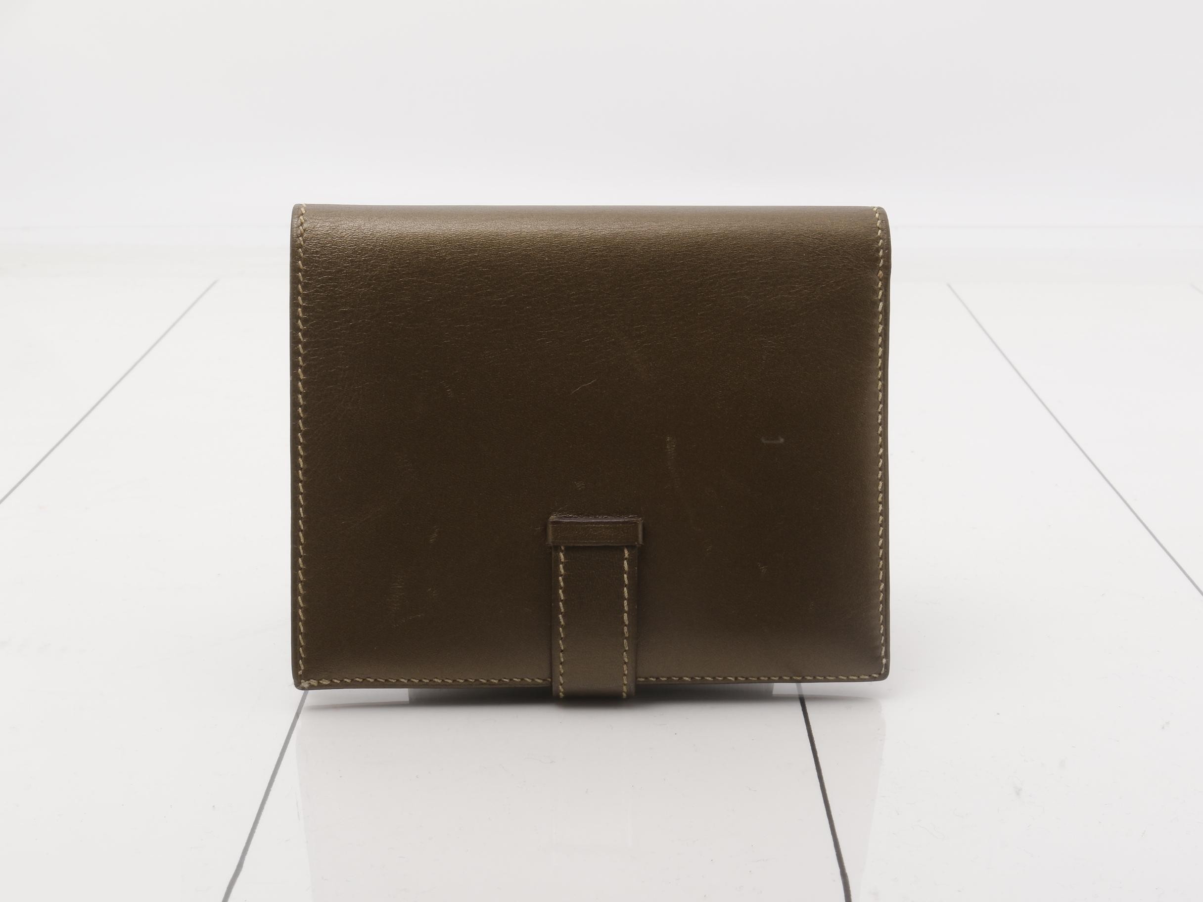 Bearn Compact Bronze Veau Mirois H stamp Silver hardware — view 2