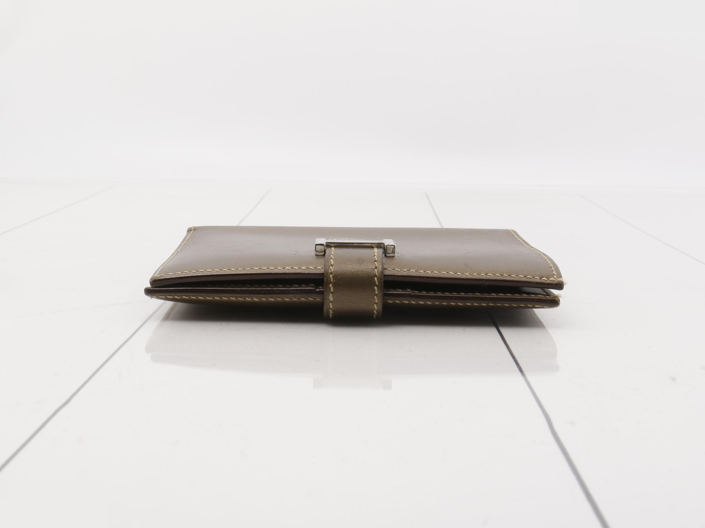 Bearn Compact Bronze Veau Mirois H stamp Silver hardware — view 3