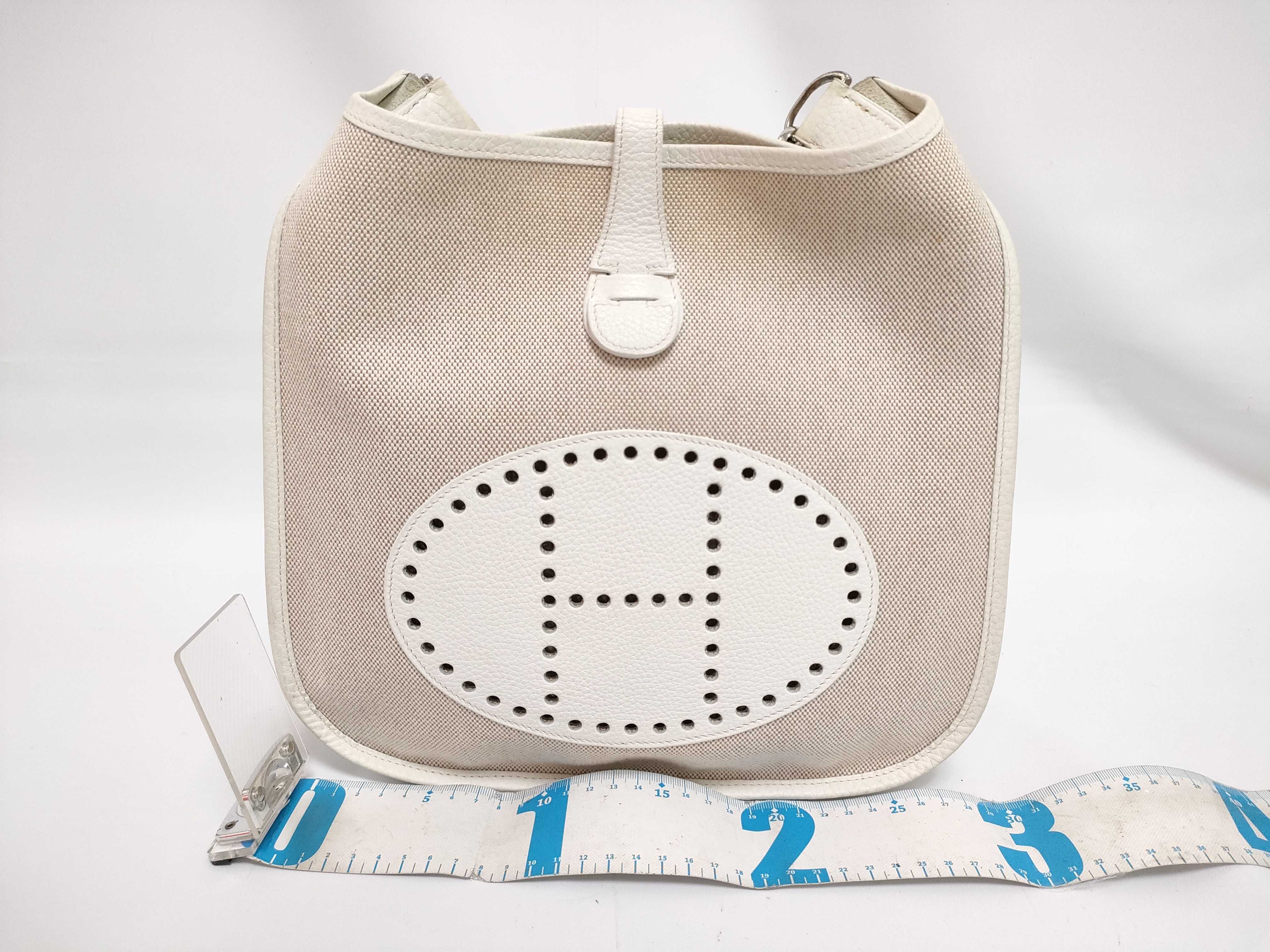 Evelyne 2 PM Toile x Leather White Shoulder Bag J — view 2