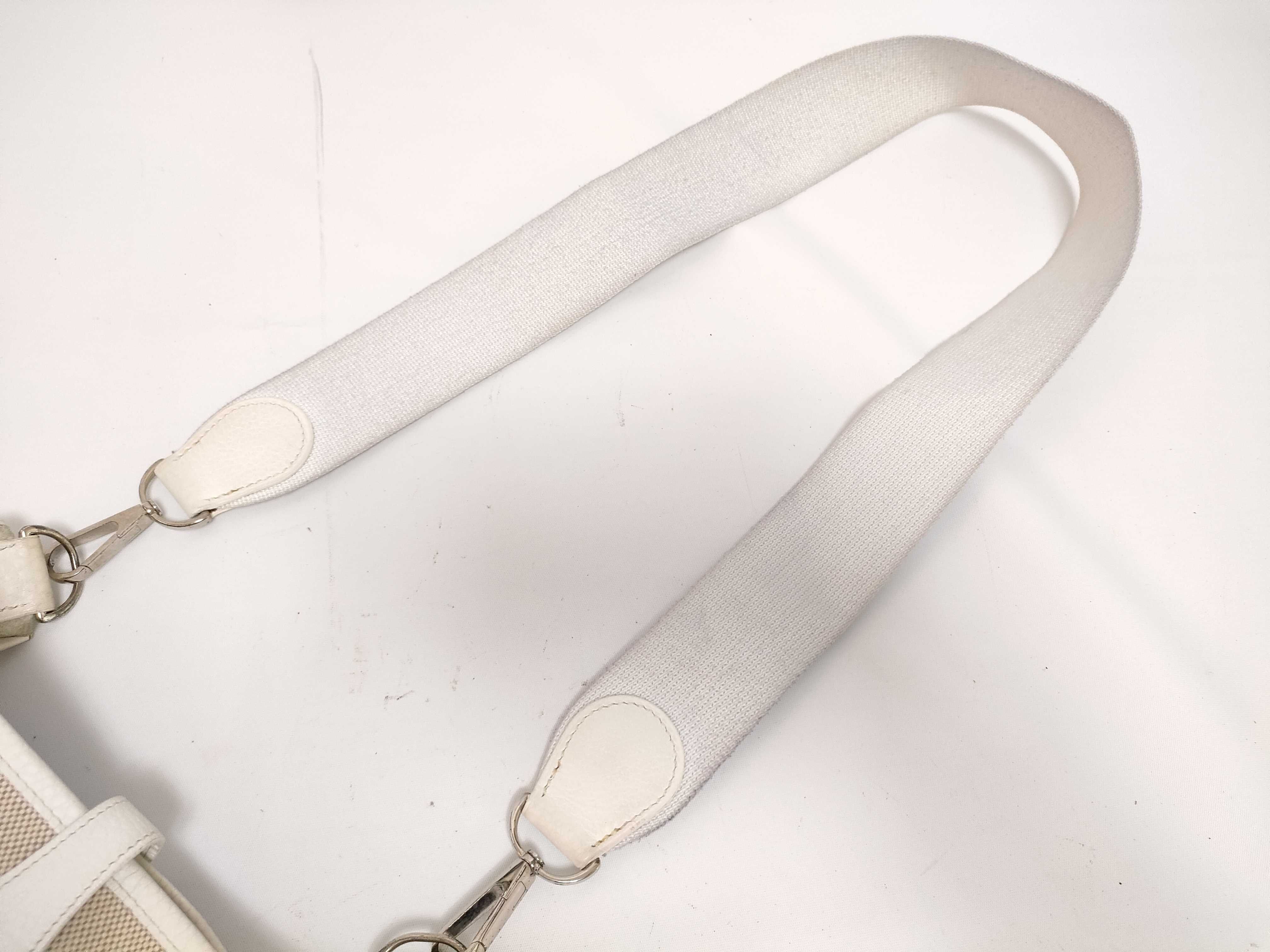 Evelyne 2 PM Toile x Leather White Shoulder Bag J — view 5