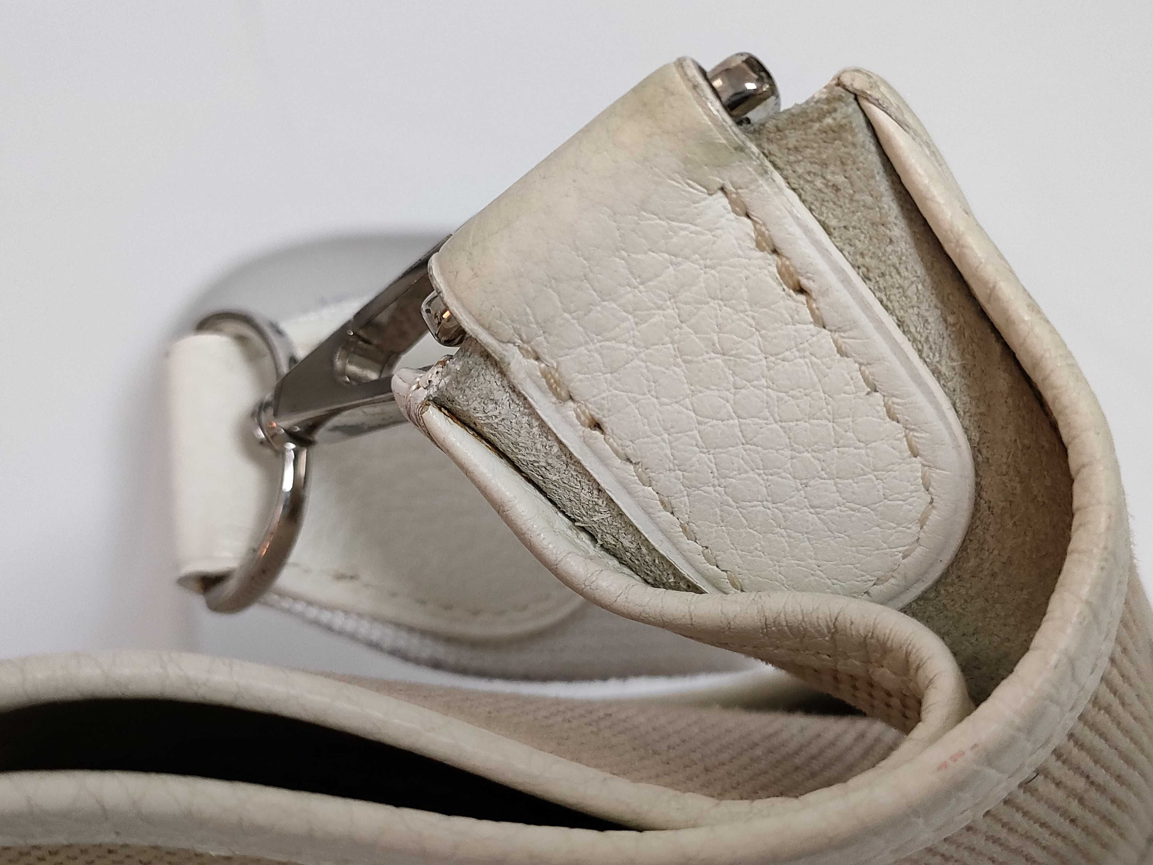 Evelyne 2 PM Toile x Leather White Shoulder Bag J — view 7