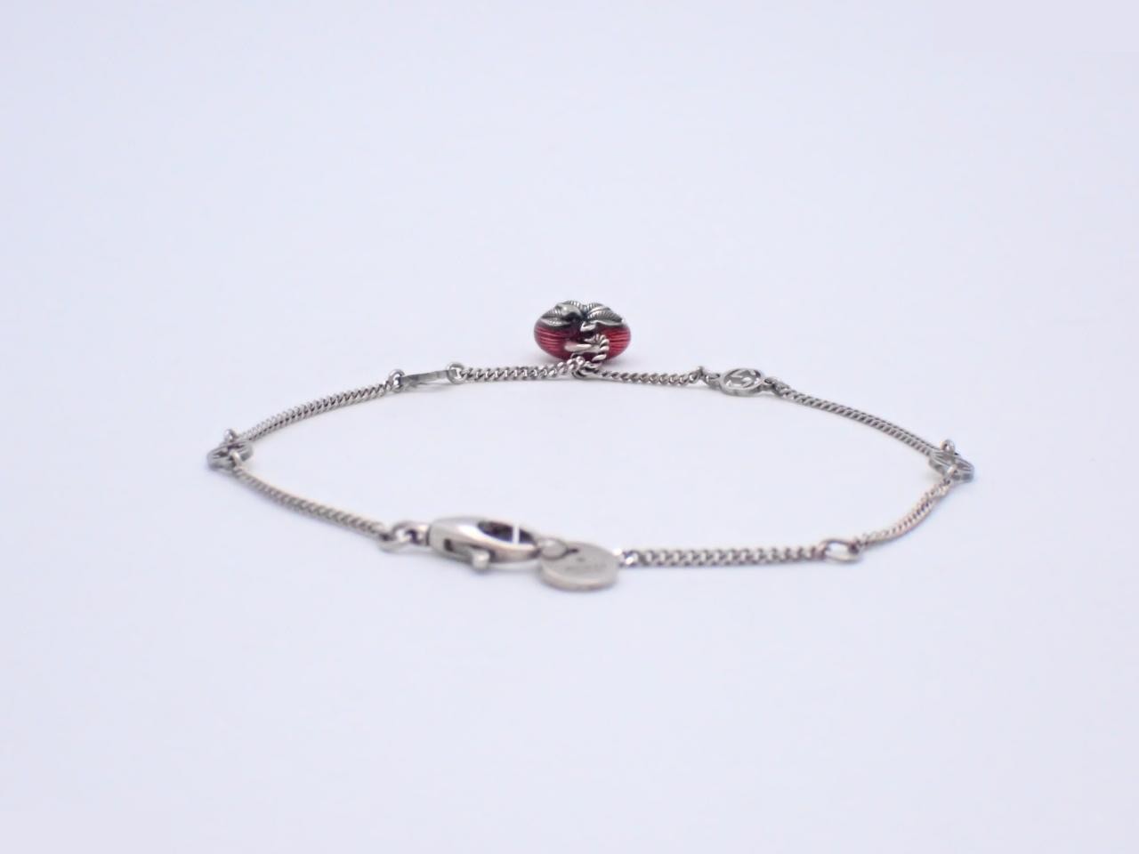 Interlocking Strawberry Charm Bracelet, Red — view 2