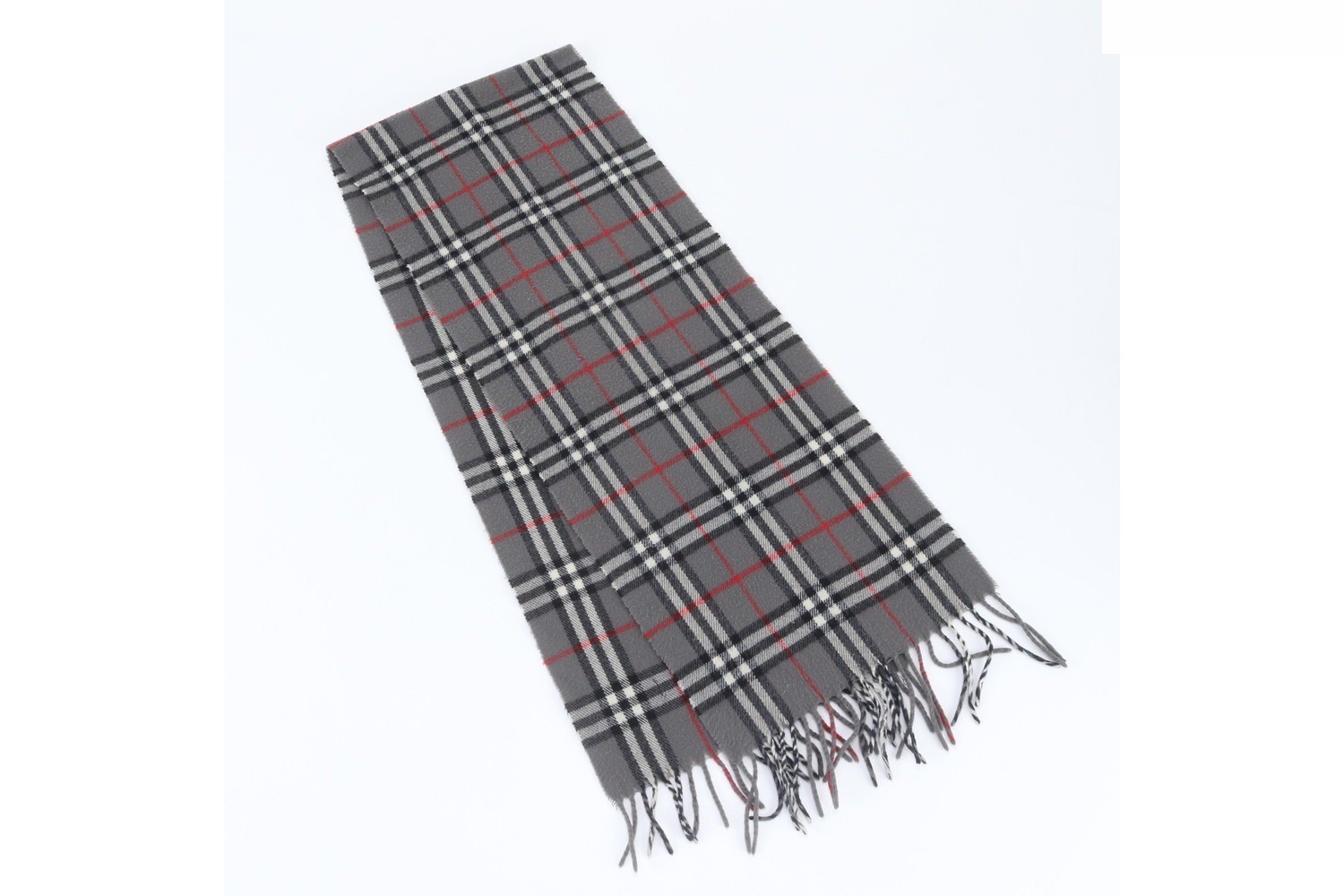 Nova Check scarf with tags attached. — view 2