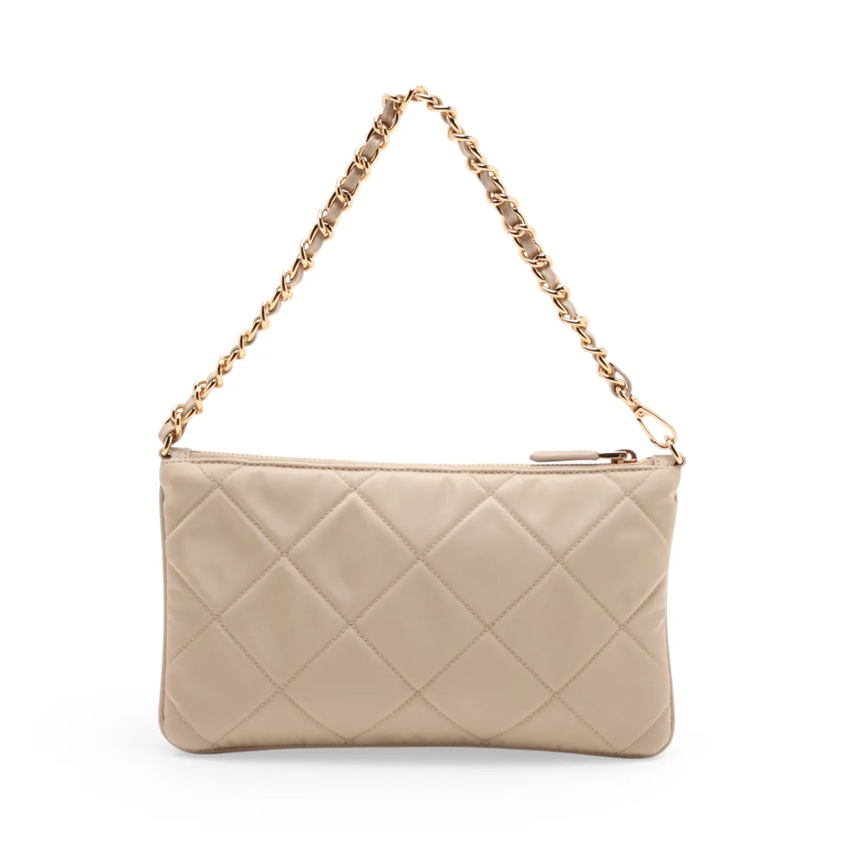 Tessuto Inpunto 1NI054 Nylon x Leather Chain Handbag Beige — view 2