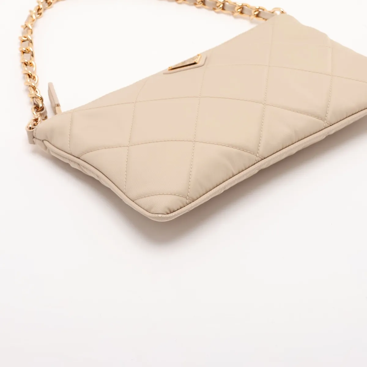 Tessuto Inpunto 1NI054 Nylon x Leather Chain Handbag Beige — view 4