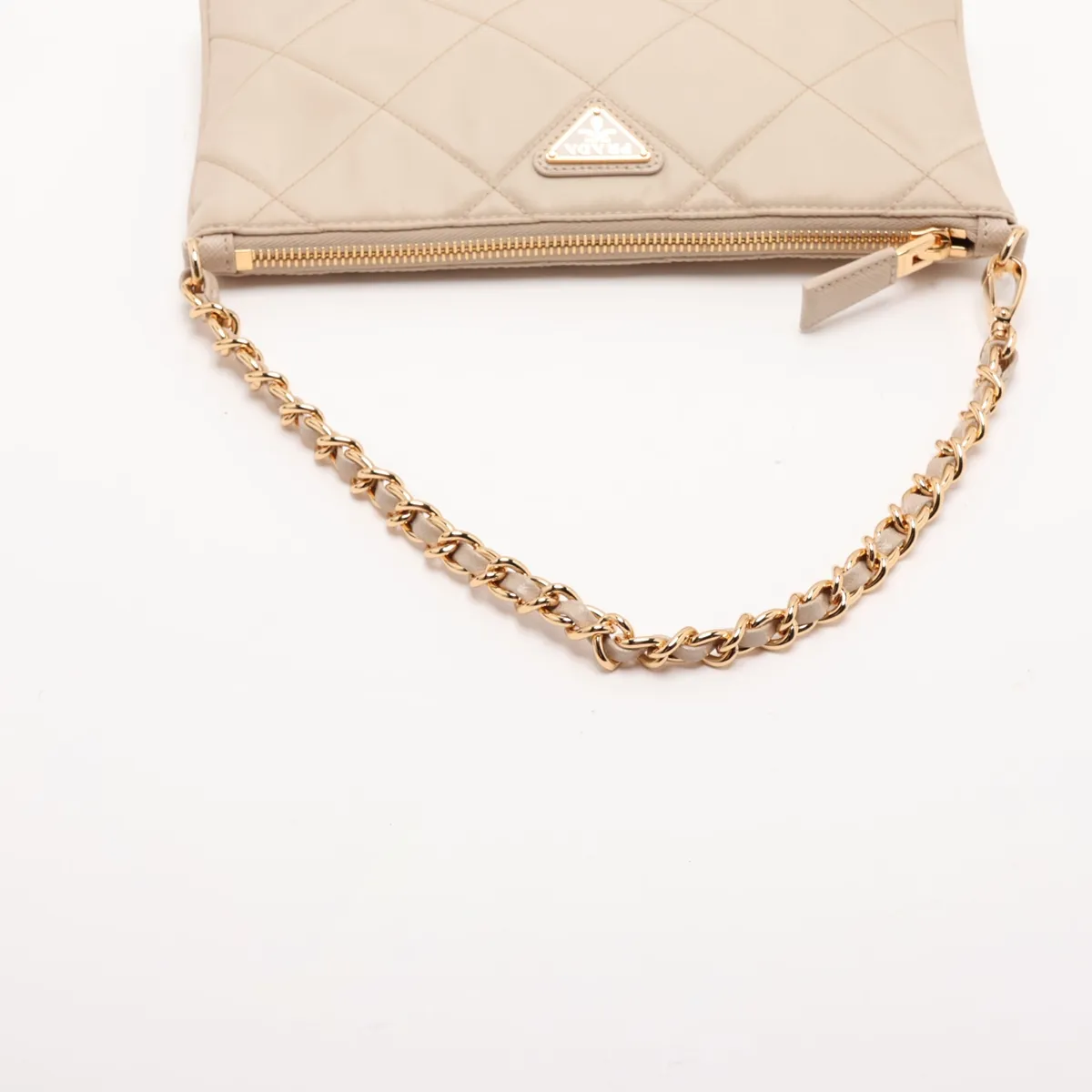 Tessuto Inpunto 1NI054 Nylon x Leather Chain Handbag Beige — view 5