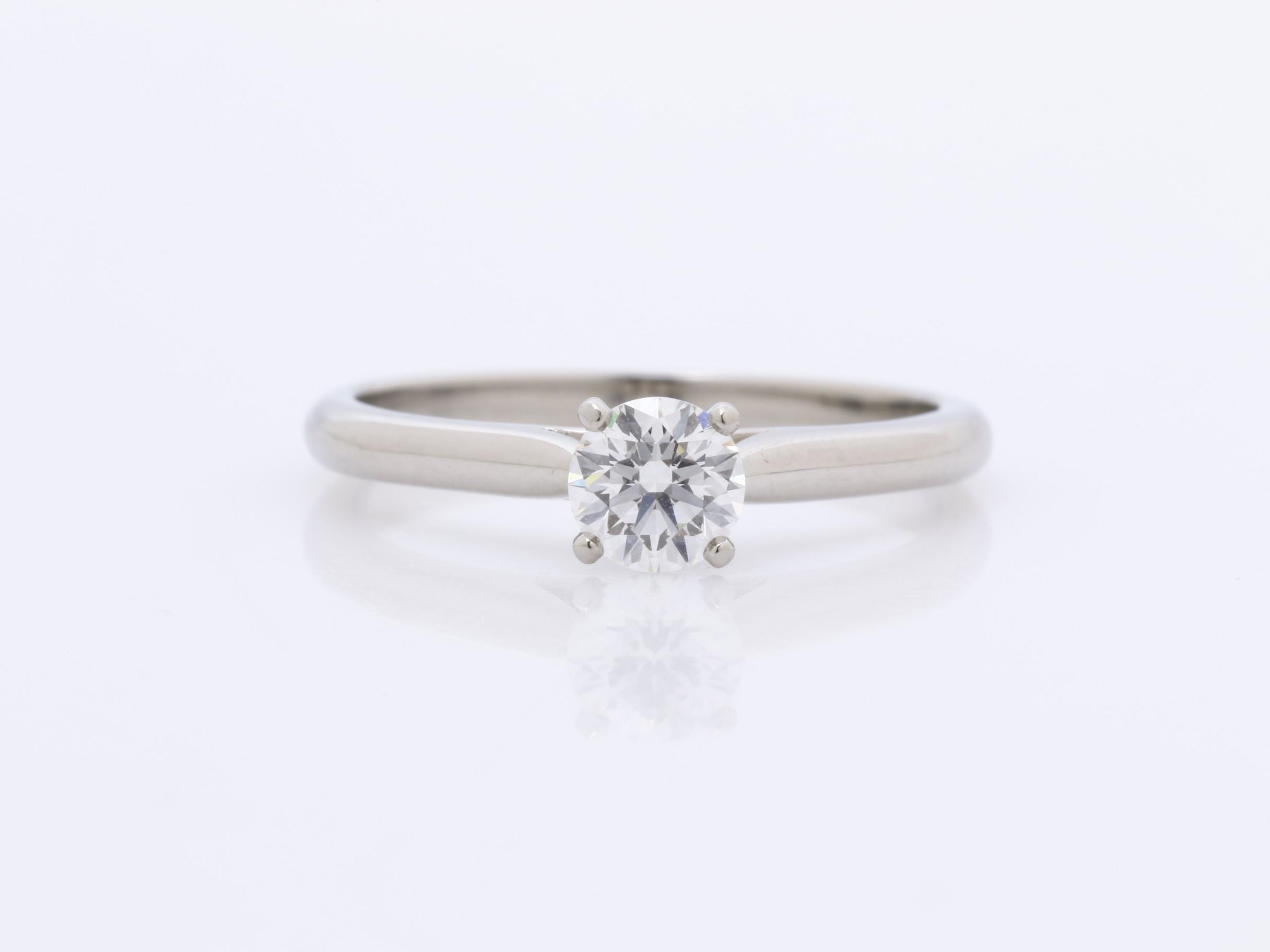 PT950 D0.34 Solitaire Ring, 2.5g, #48