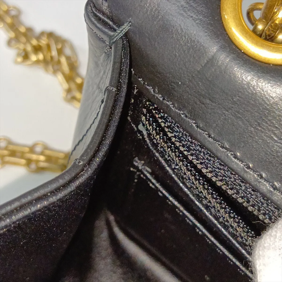 Matelassé 2.55 Mini Lambskin Chain Shoulder Bag, Chevron Black with Gold Hardware, GAHXX3T0, Random Plate, AS0874 — view 8