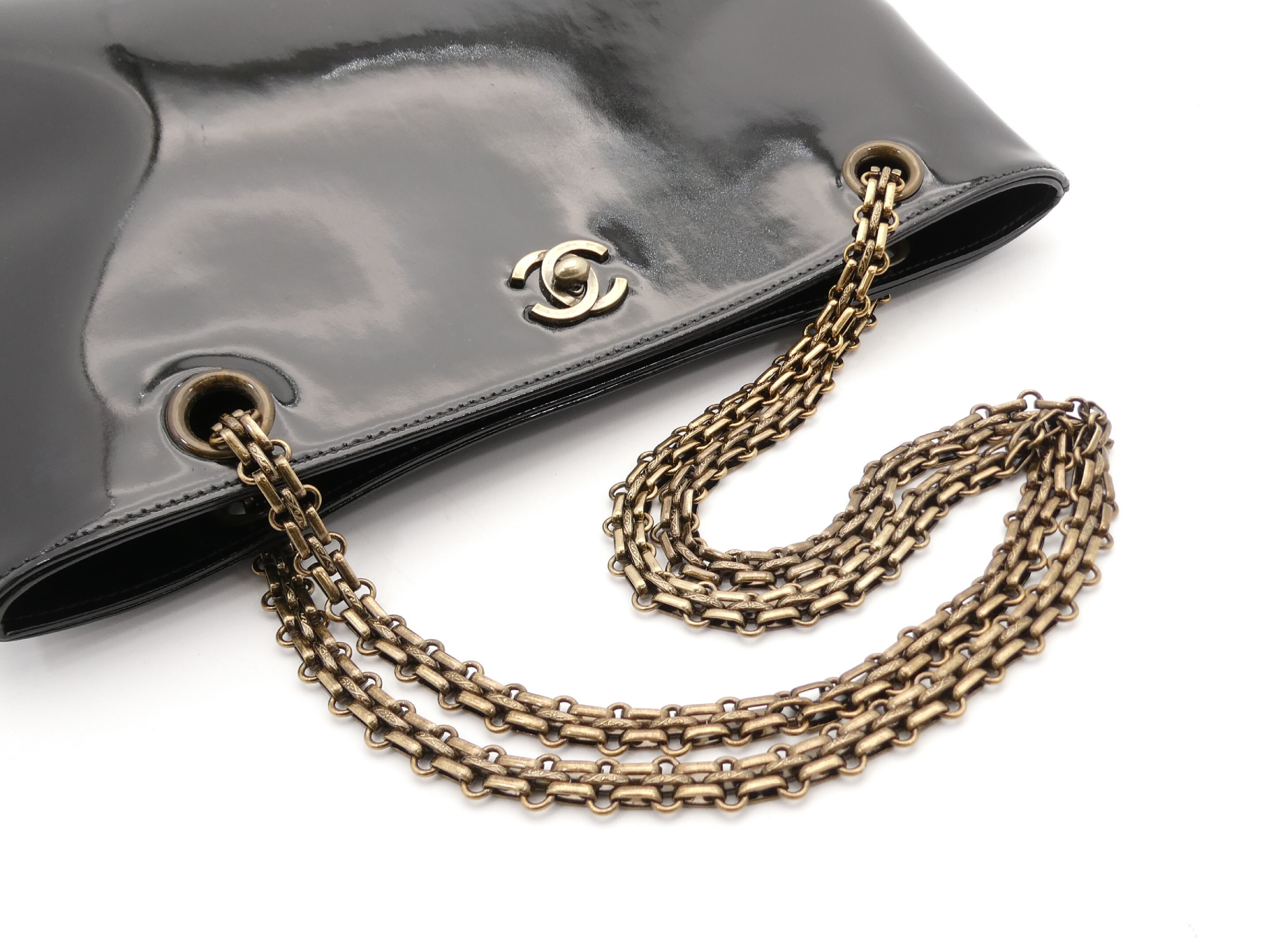 Coco Mark Enamel Chain Shoulder Bag — view 6