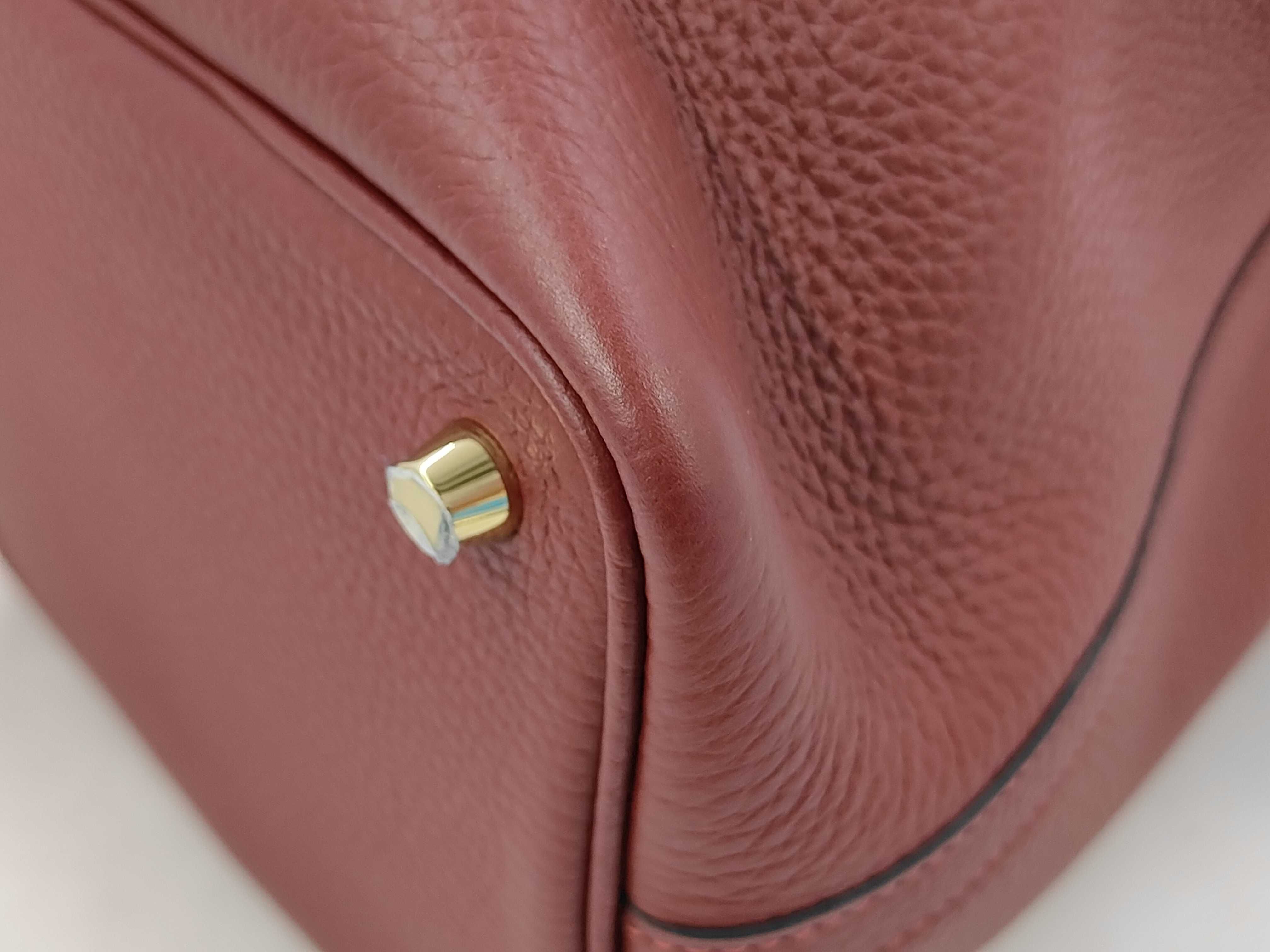Picotin Lock PM Taurillon Leather Rouge H Gold Hardware U Stamp Handbag — view 9