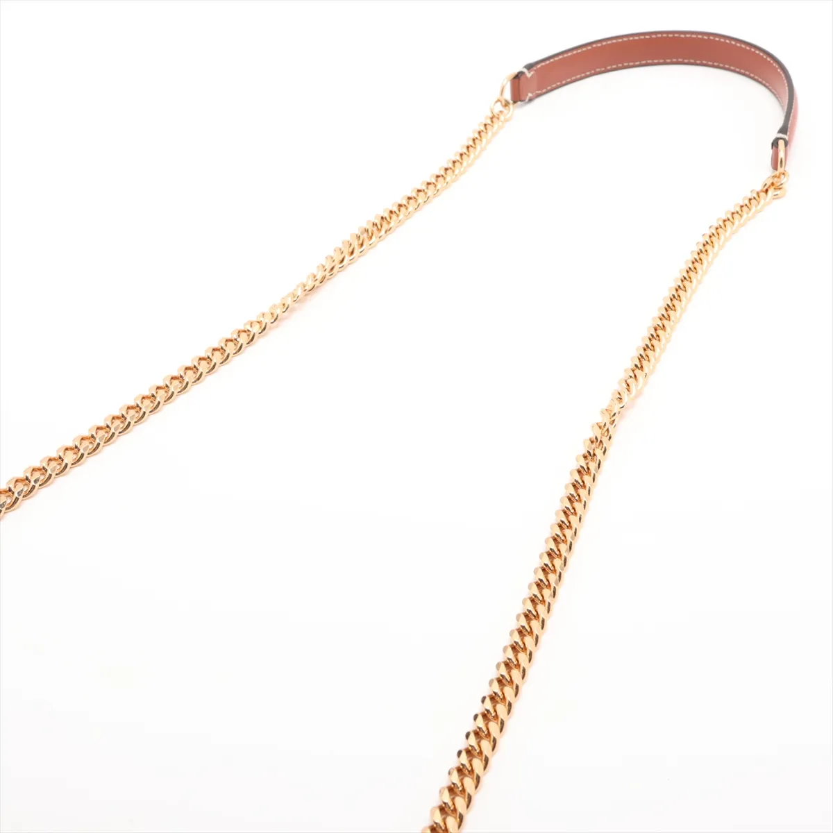 Triomphe Margot PVC x Leather Chain Shoulder Bag, Brown — view 5
