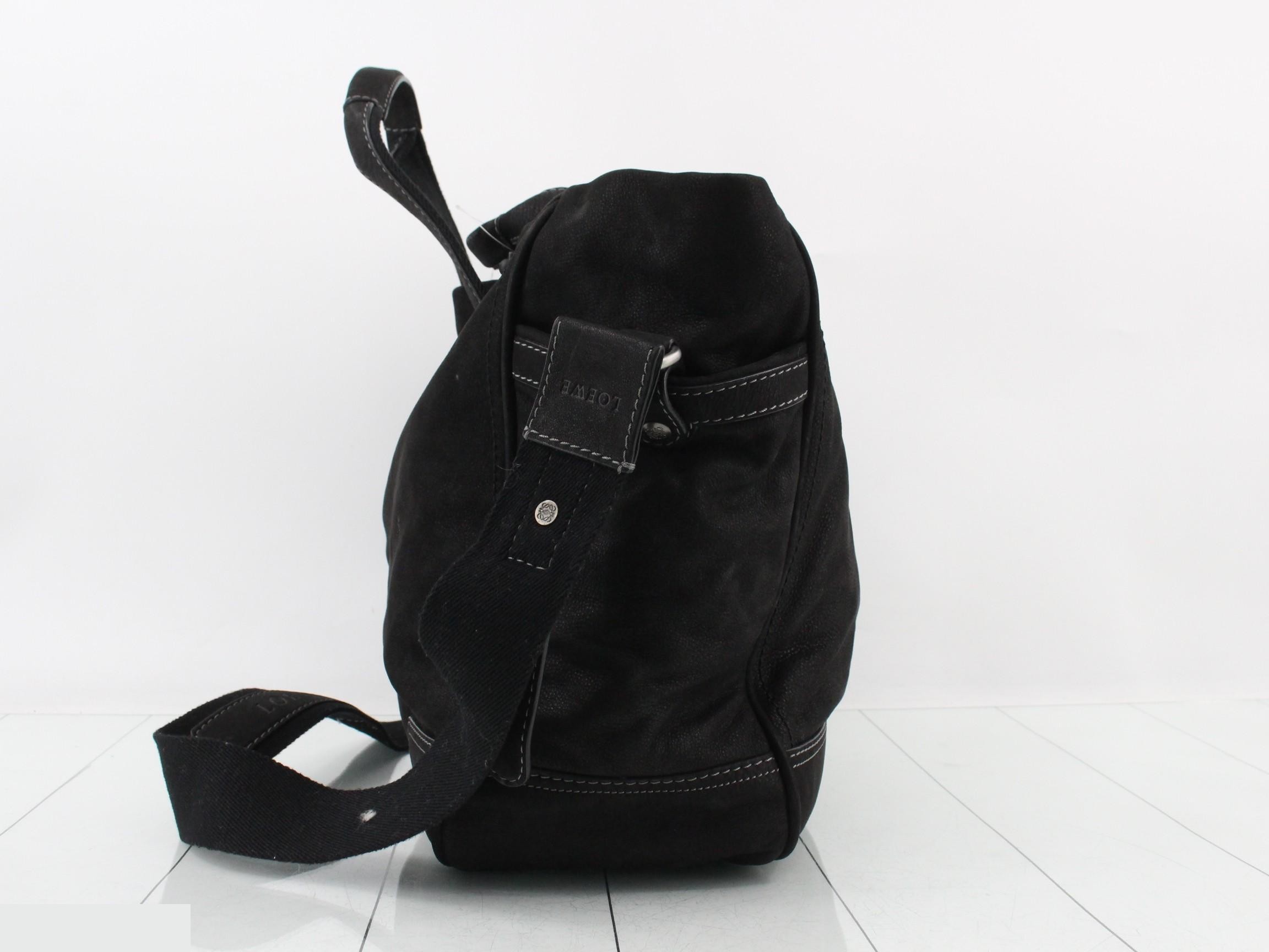 Tote Bag, Leather, Black, with Shoulder Strap — view 4