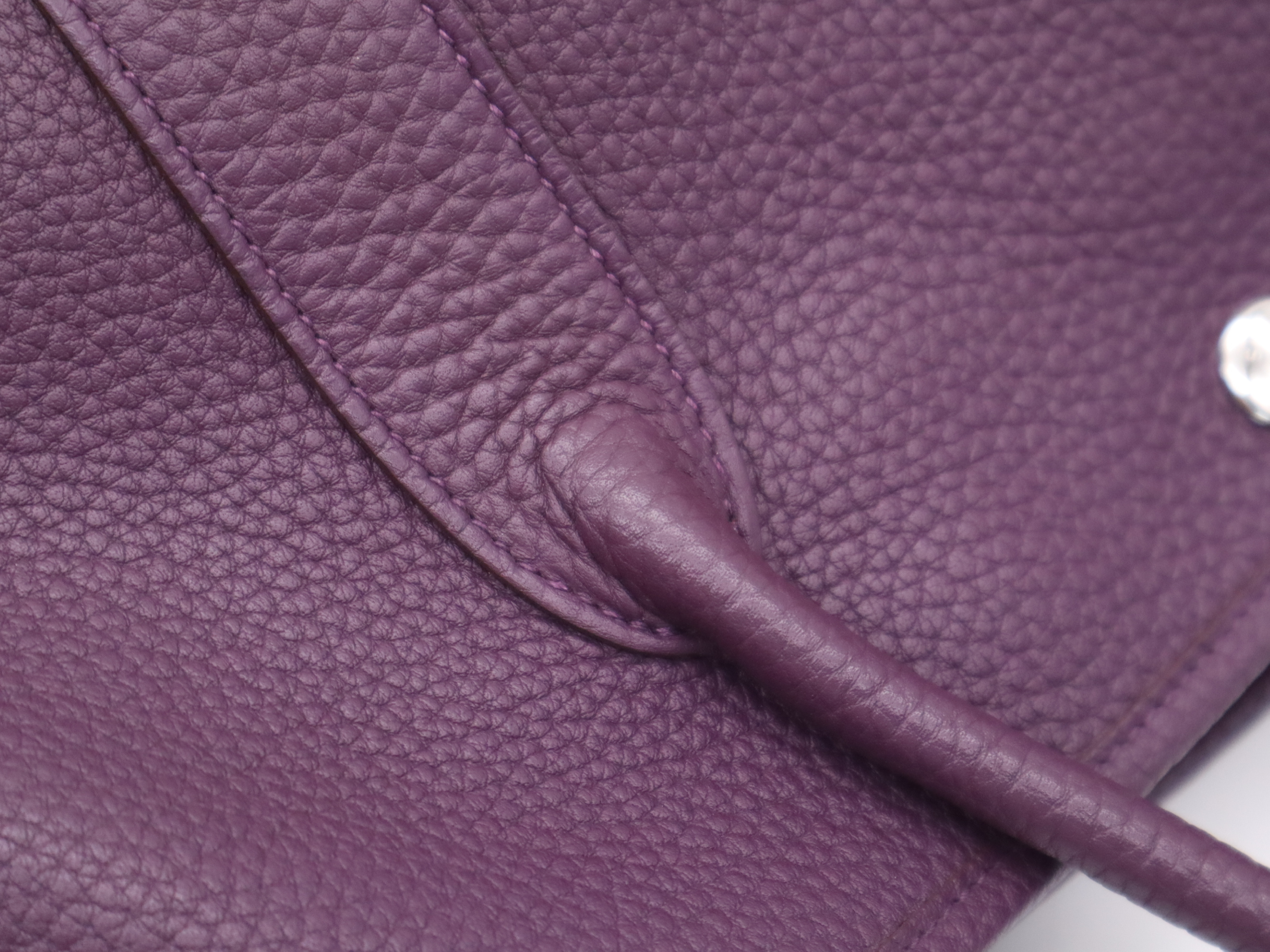 Leather Garden Party PM Tote Bag, Purple, Silver Hardware, P Stamp, 2012 Model. — view 7