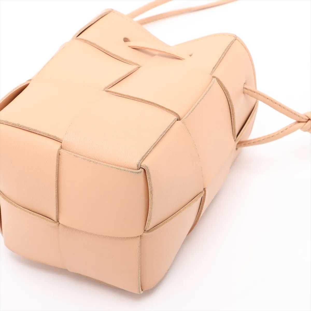 Maxi Intrecciato Mini Crossbody Bag Leather Shoulder Bag Beige — view 3