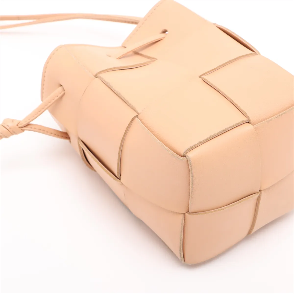 Maxi Intrecciato Mini Crossbody Bag Leather Shoulder Bag Beige — view 4
