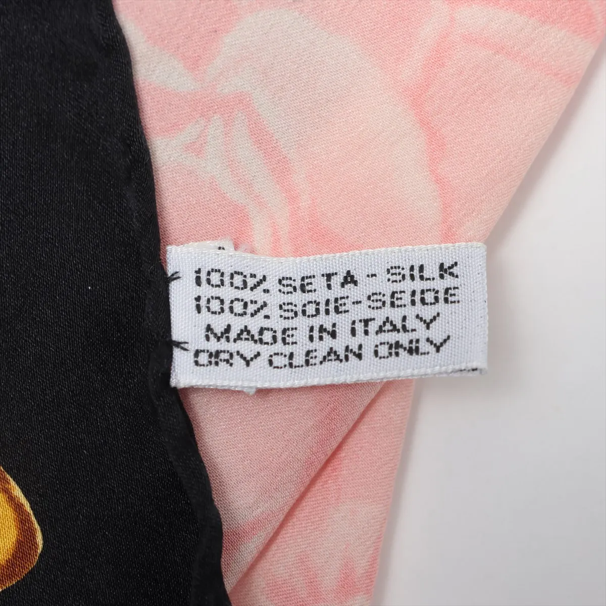Cocomark Camellia Scarf Silk Black x Pink Thread — view 6