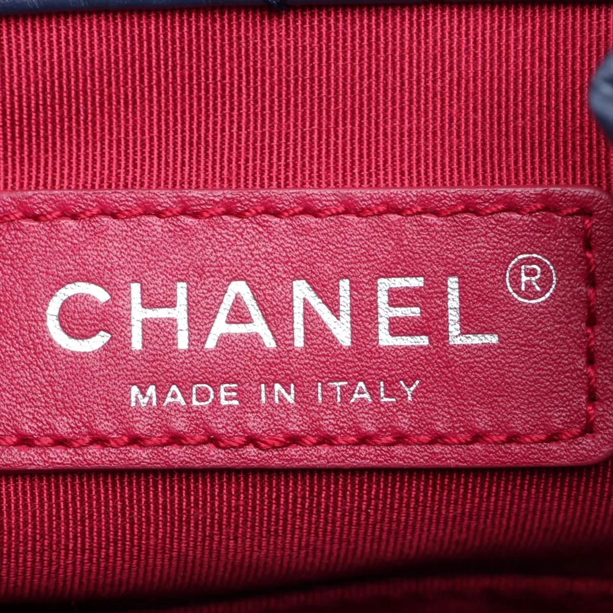 Gabrielle de Chanel Vintage Calfskin Chain Backpack, Navy x Black, Gold x Gunmetal Hardware, 25078089, Serial Number — view 8