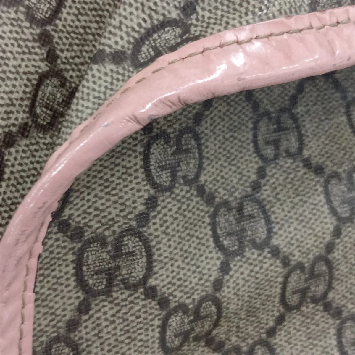 GG Supreme 201732 PVC x Leather Shoulder Bag, Beige x Pink — view 14