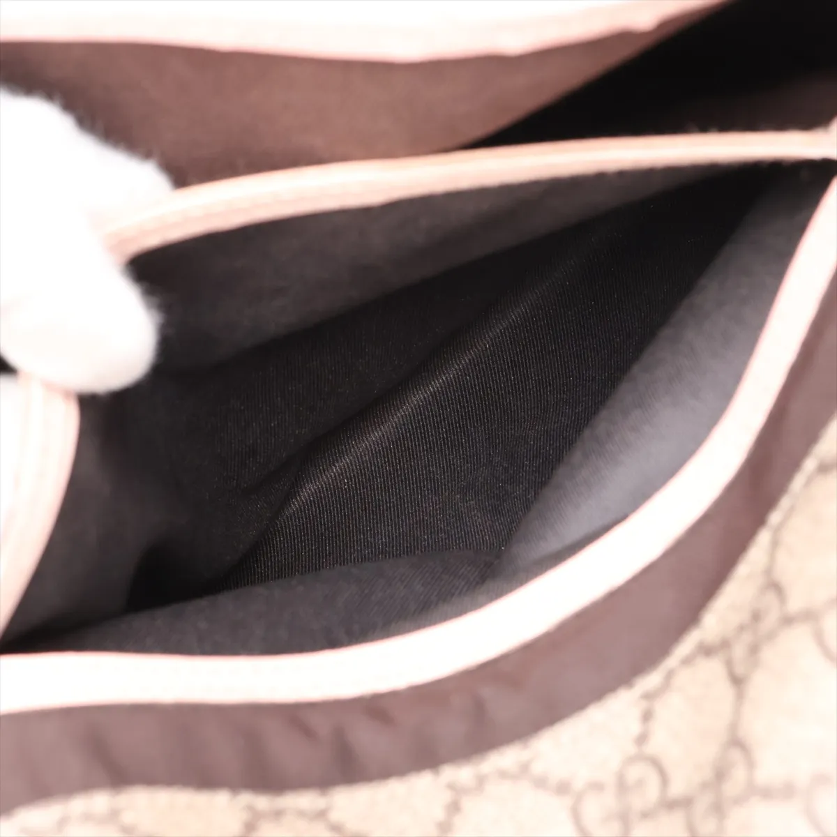 GG Supreme 201732 PVC x Leather Shoulder Bag, Beige x Pink — view 7