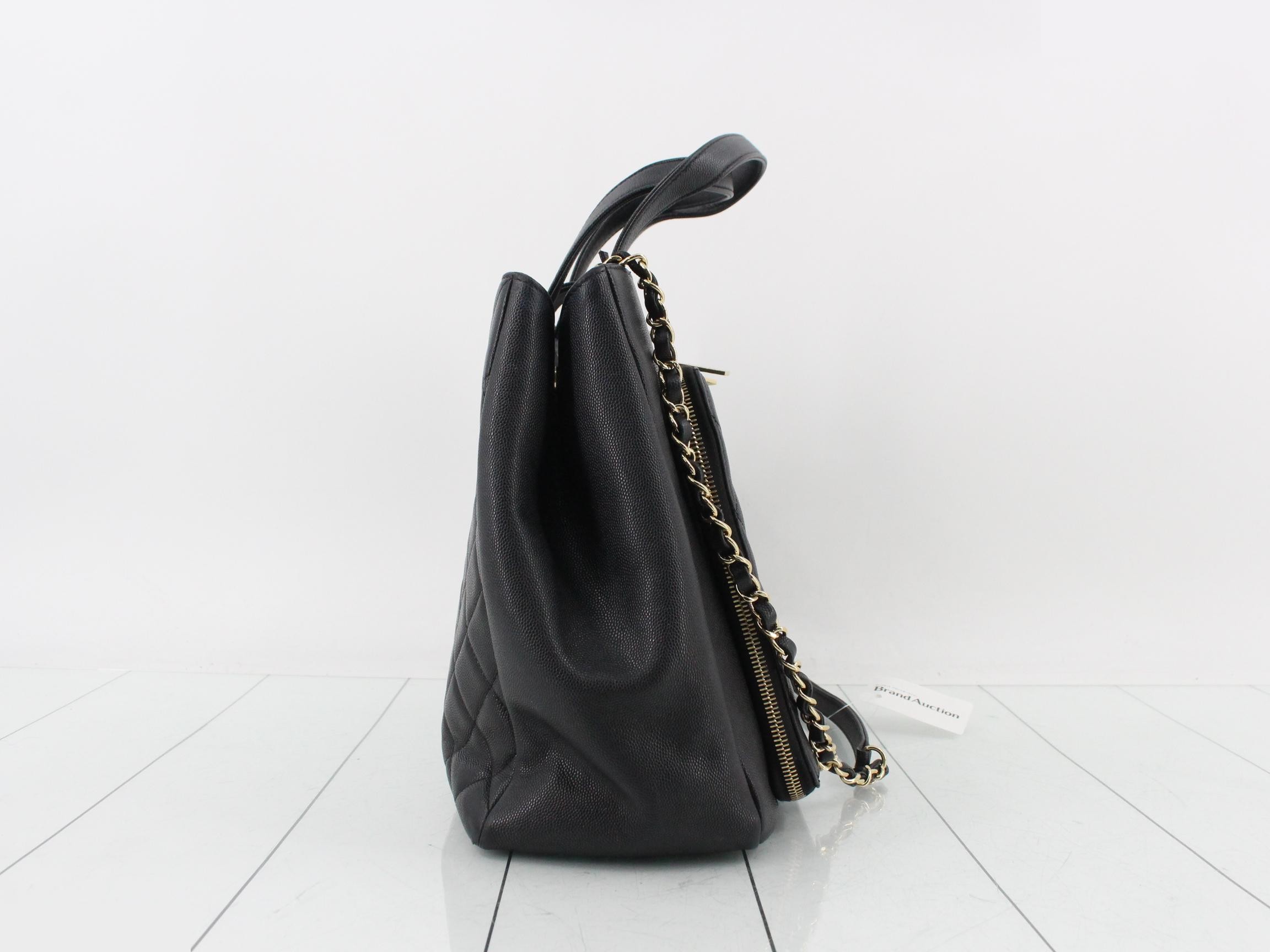 Matelassé Business Affinity Caviar Skin 2-Way Chain Tote — view 4