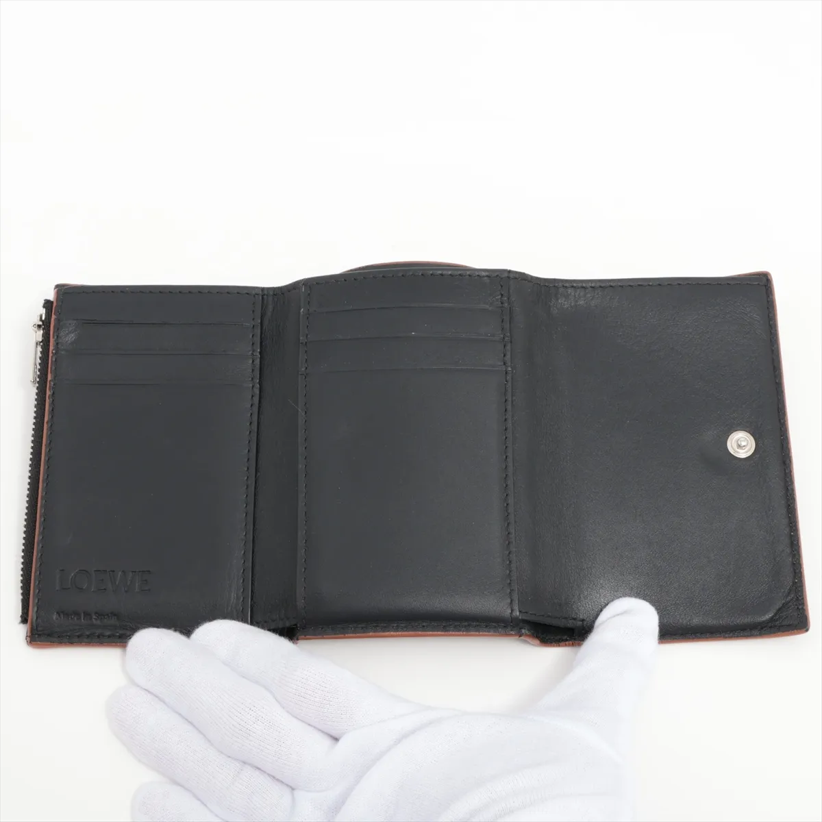 Puzzle Leather Compact Wallet Black — view 4