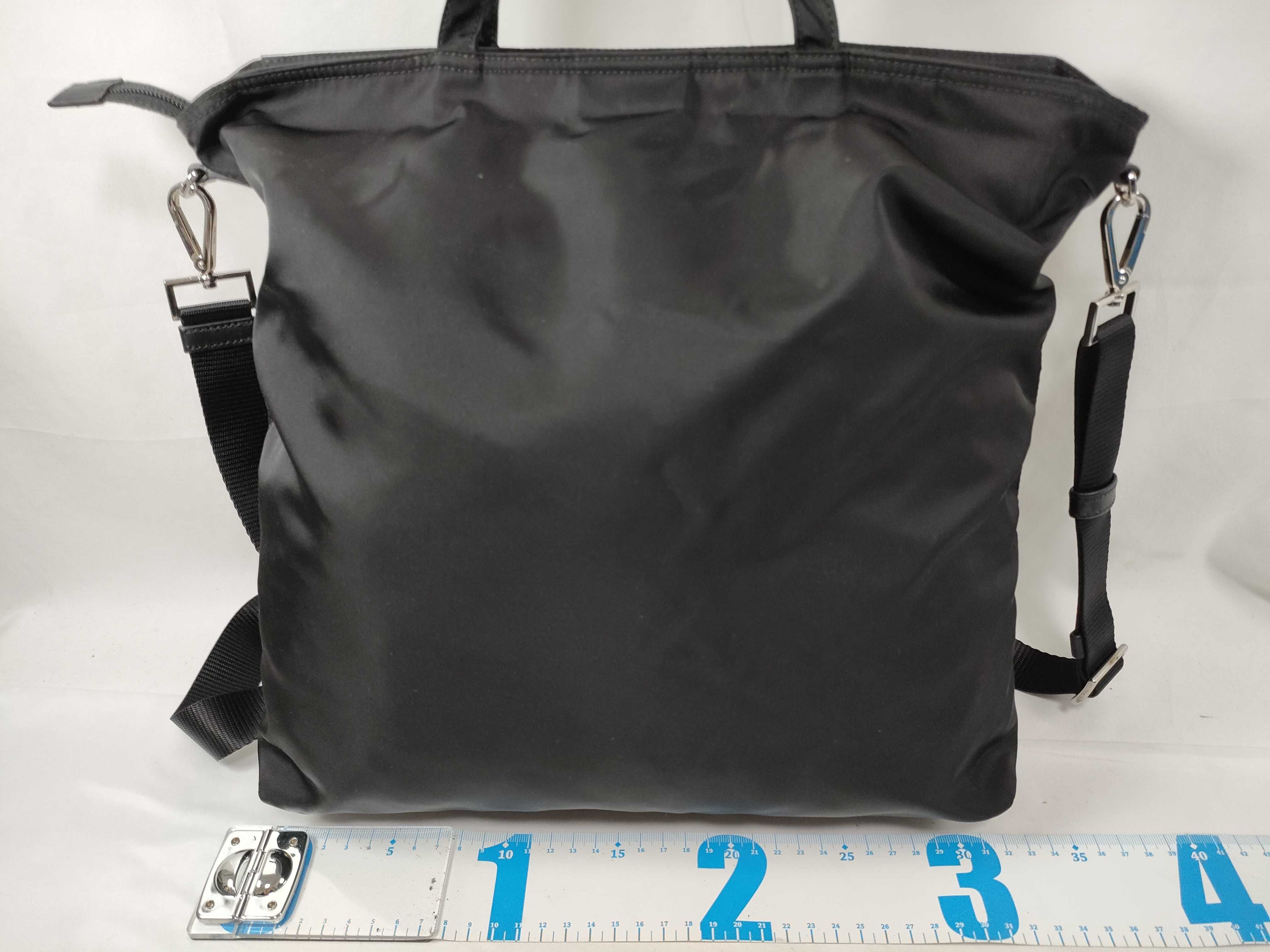Nylon Shoulder Bag, Black Nylon Handbag — view 2