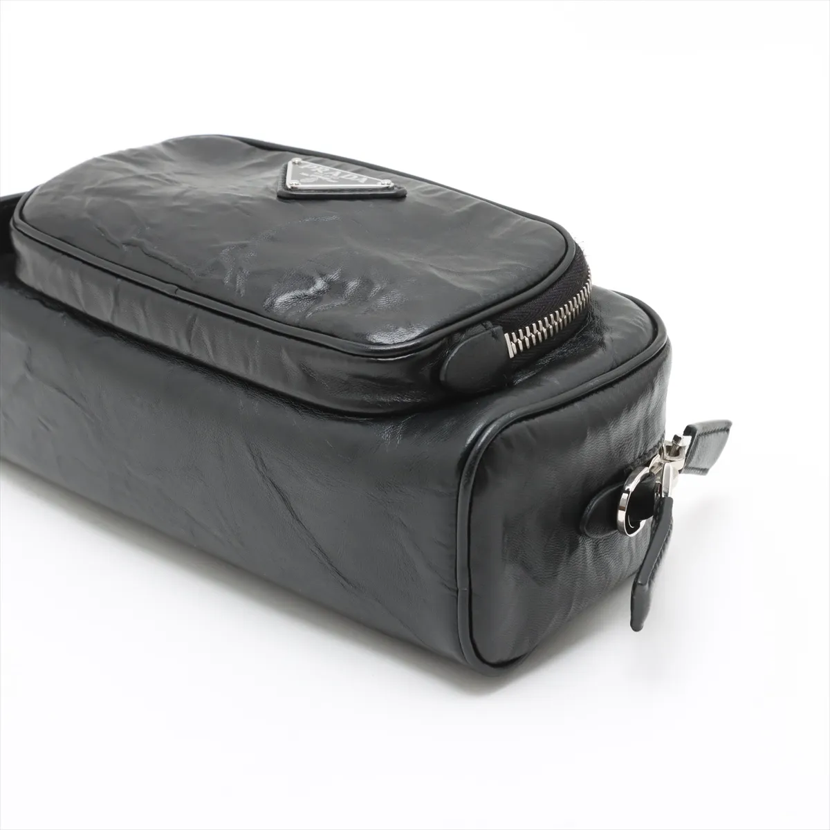 Nappa Antique Leather Shoulder Bag Black — view 3
