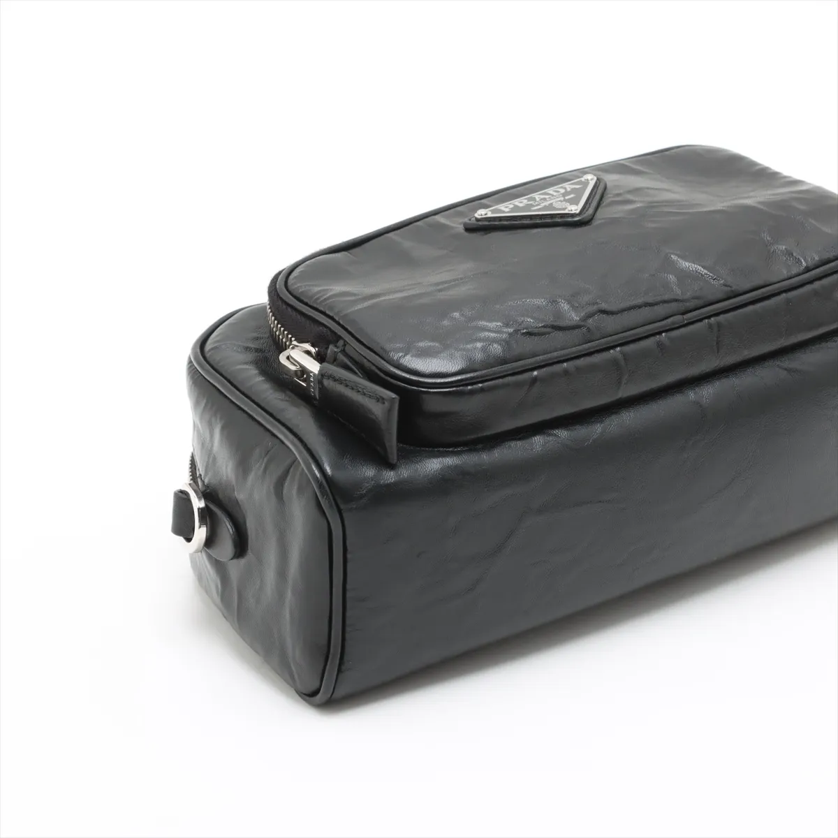 Nappa Antique Leather Shoulder Bag Black — view 4
