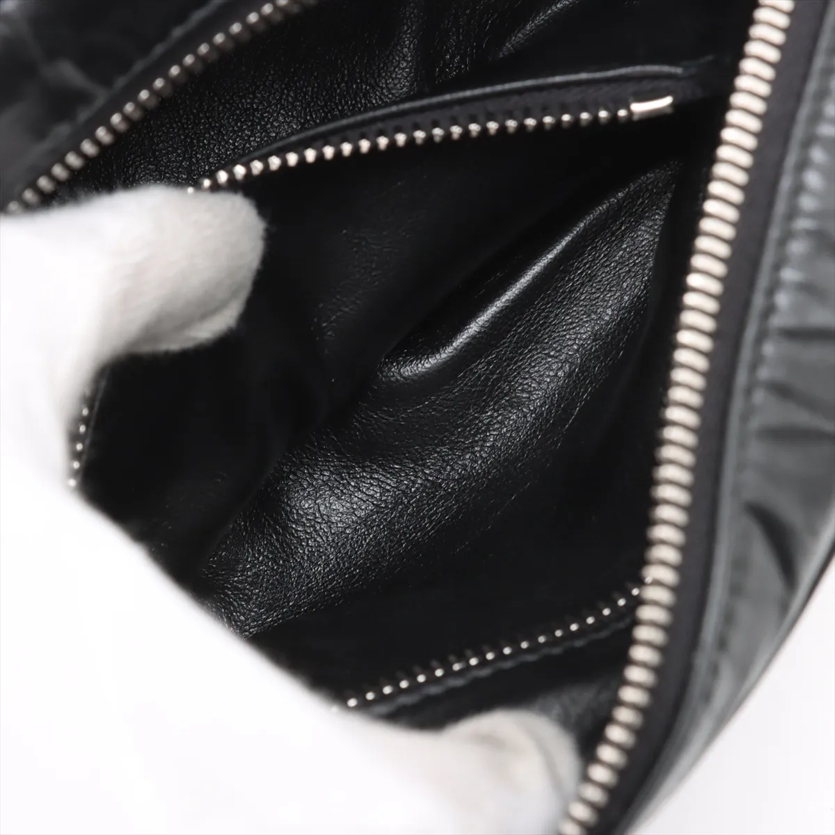 Nappa Antique Leather Shoulder Bag Black — view 8