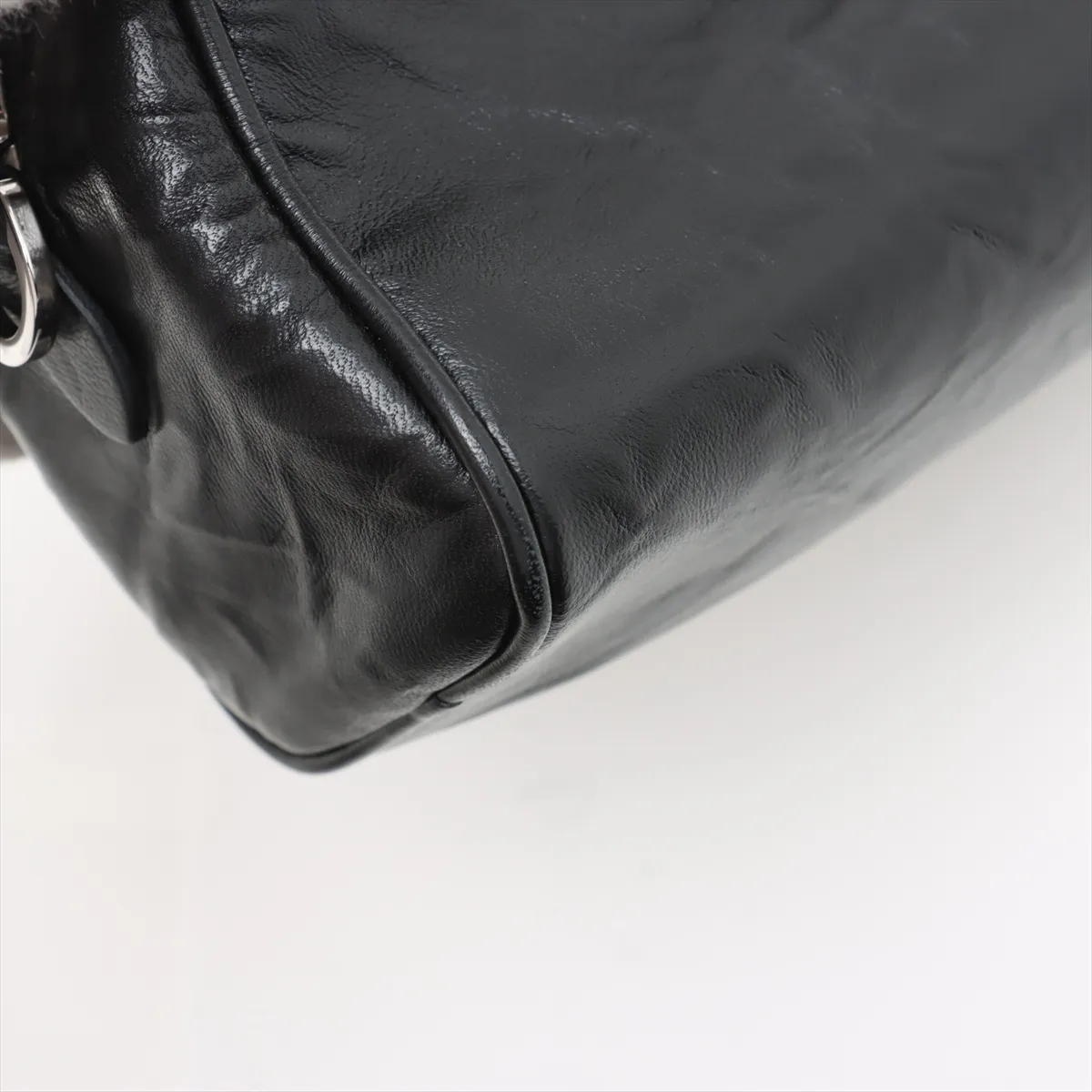 Nappa Antique Leather Shoulder Bag Black — view 10