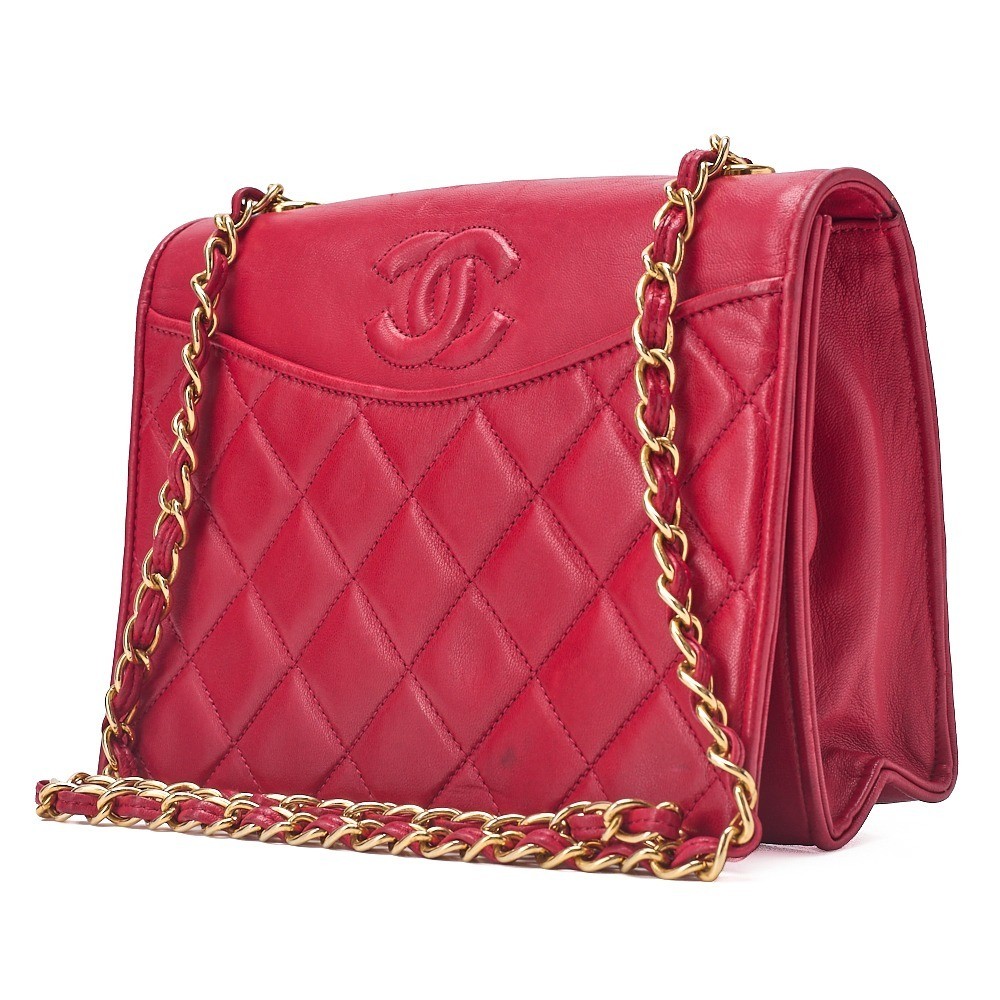 Lambskin Matelassé Full Flap Chain Shoulder Bag — view 2