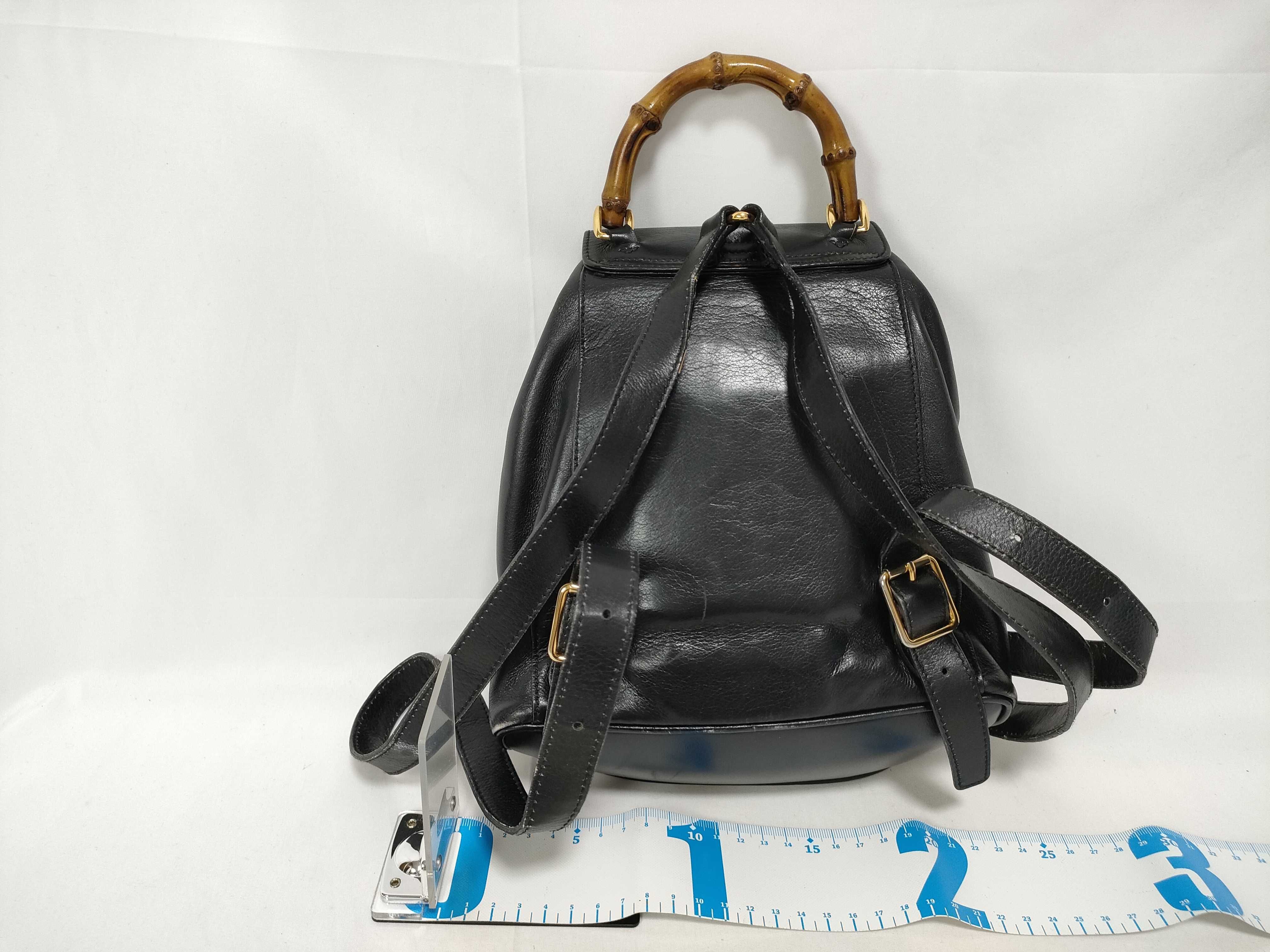 Bamboo Gucci Black Drawstring Backpack Rucksack — view 2