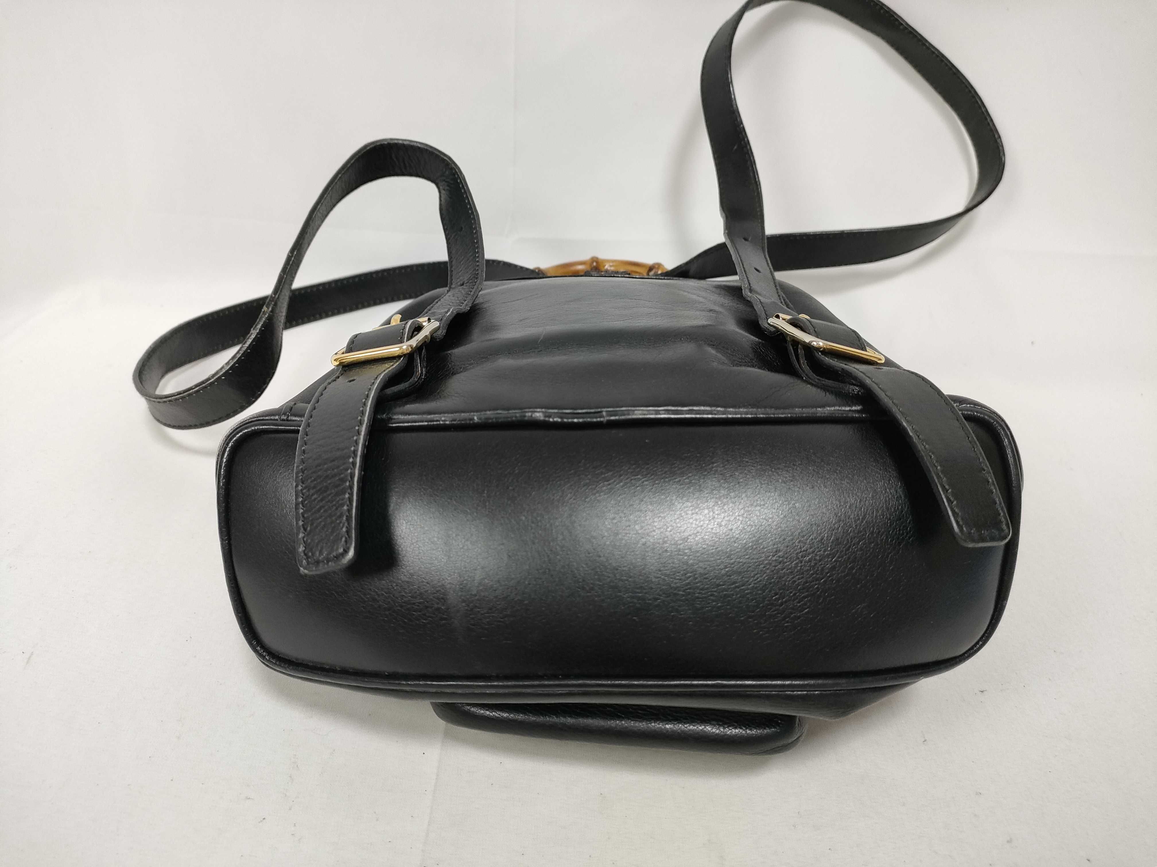 Bamboo Gucci Black Drawstring Backpack Rucksack — view 3