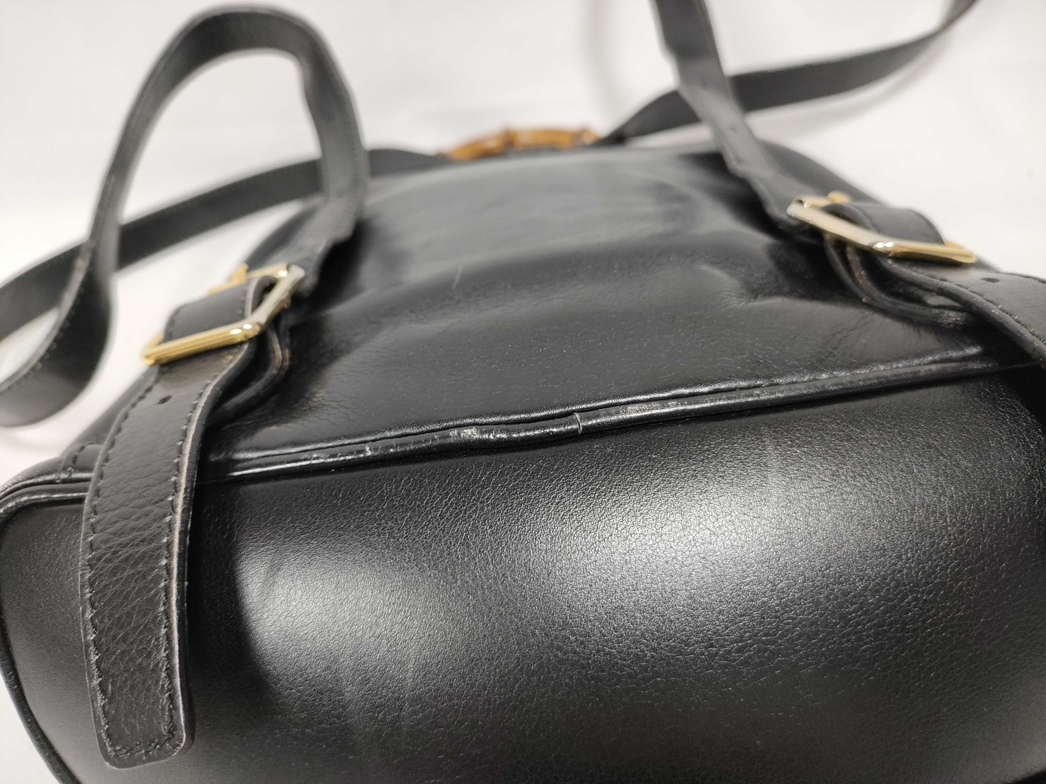 Bamboo Gucci Black Drawstring Backpack Rucksack — view 4
