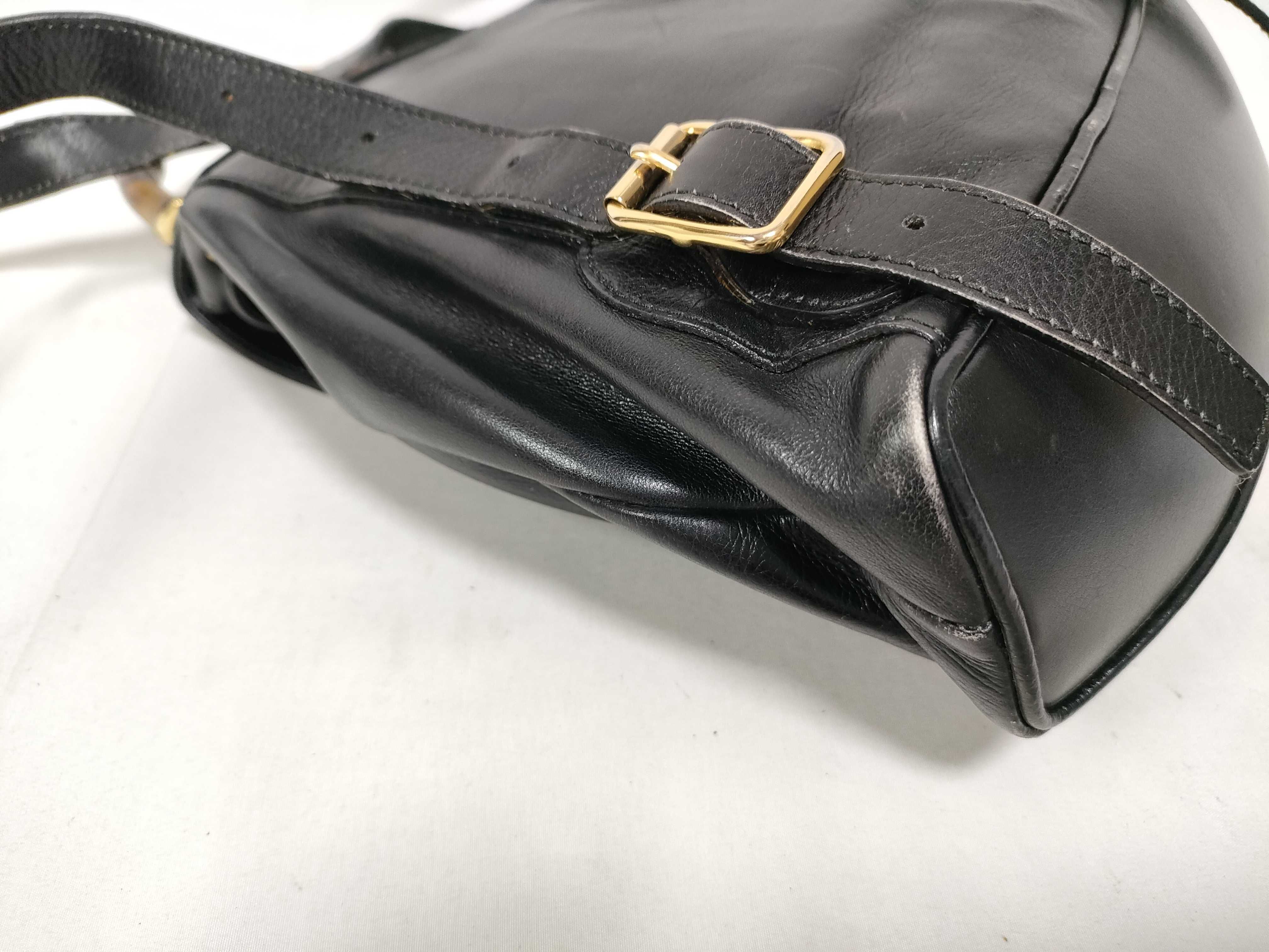 Bamboo Gucci Black Drawstring Backpack Rucksack — view 6