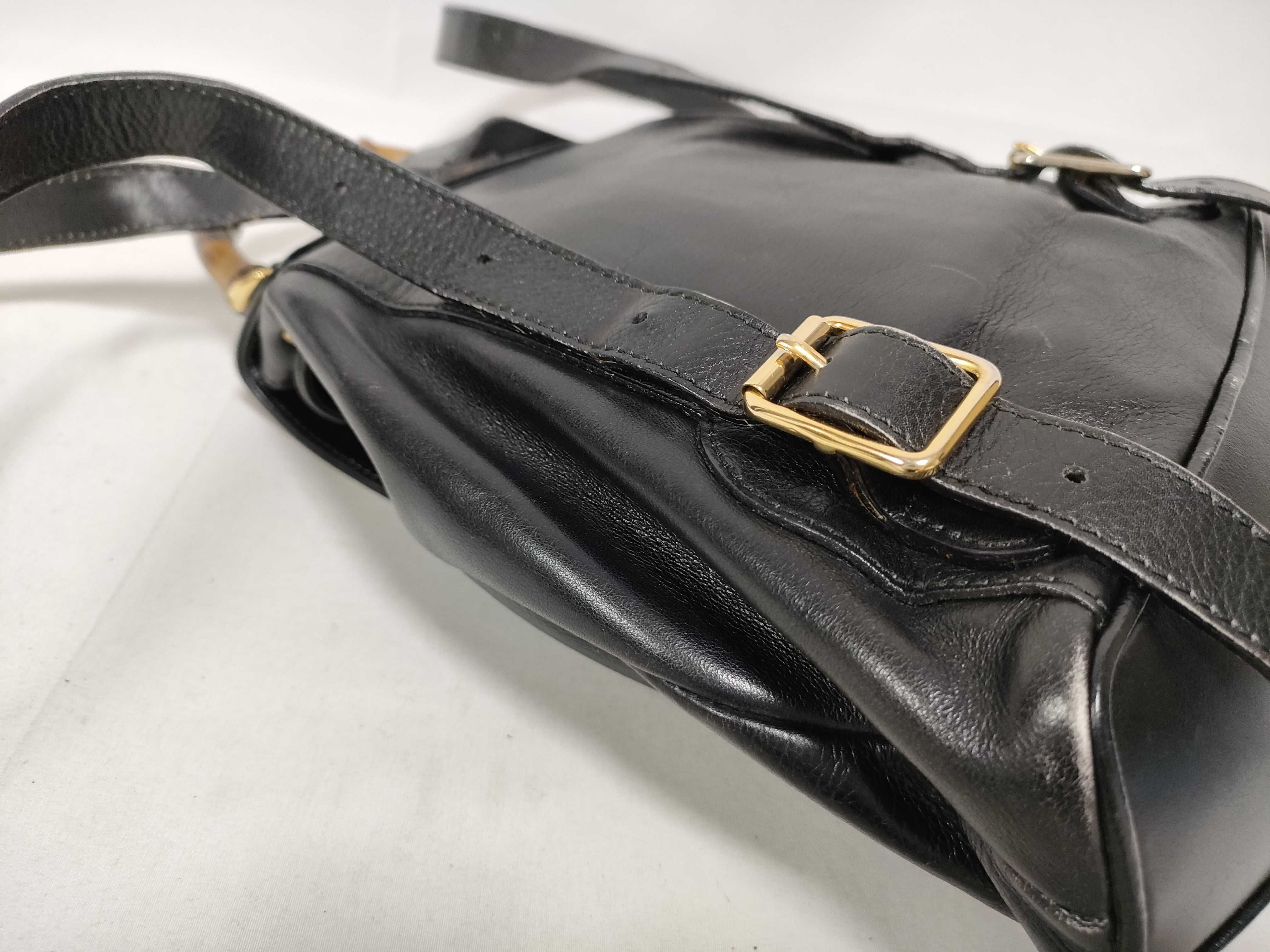 Bamboo Gucci Black Drawstring Backpack Rucksack — view 7