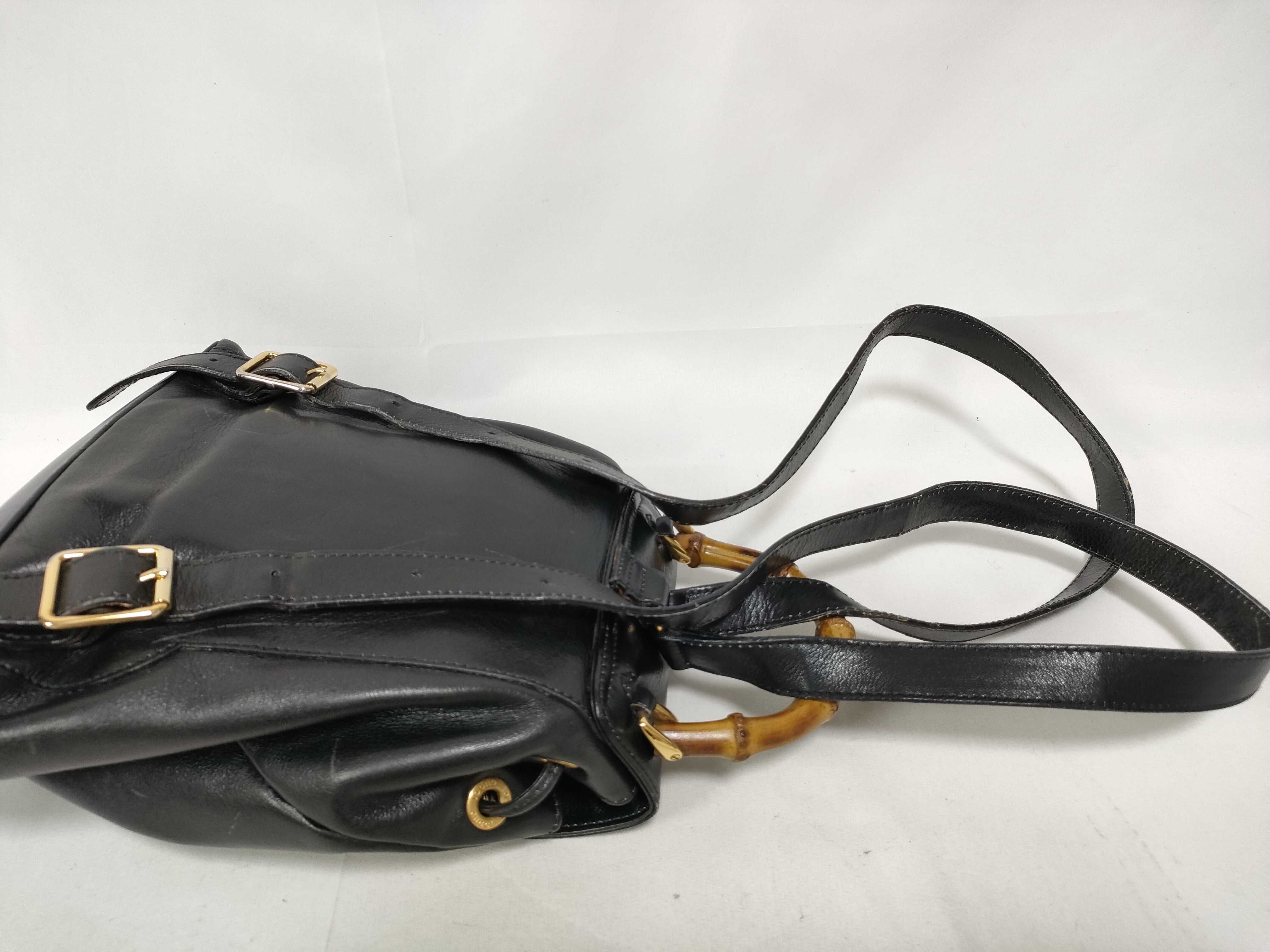 Bamboo Gucci Black Drawstring Backpack Rucksack — view 10