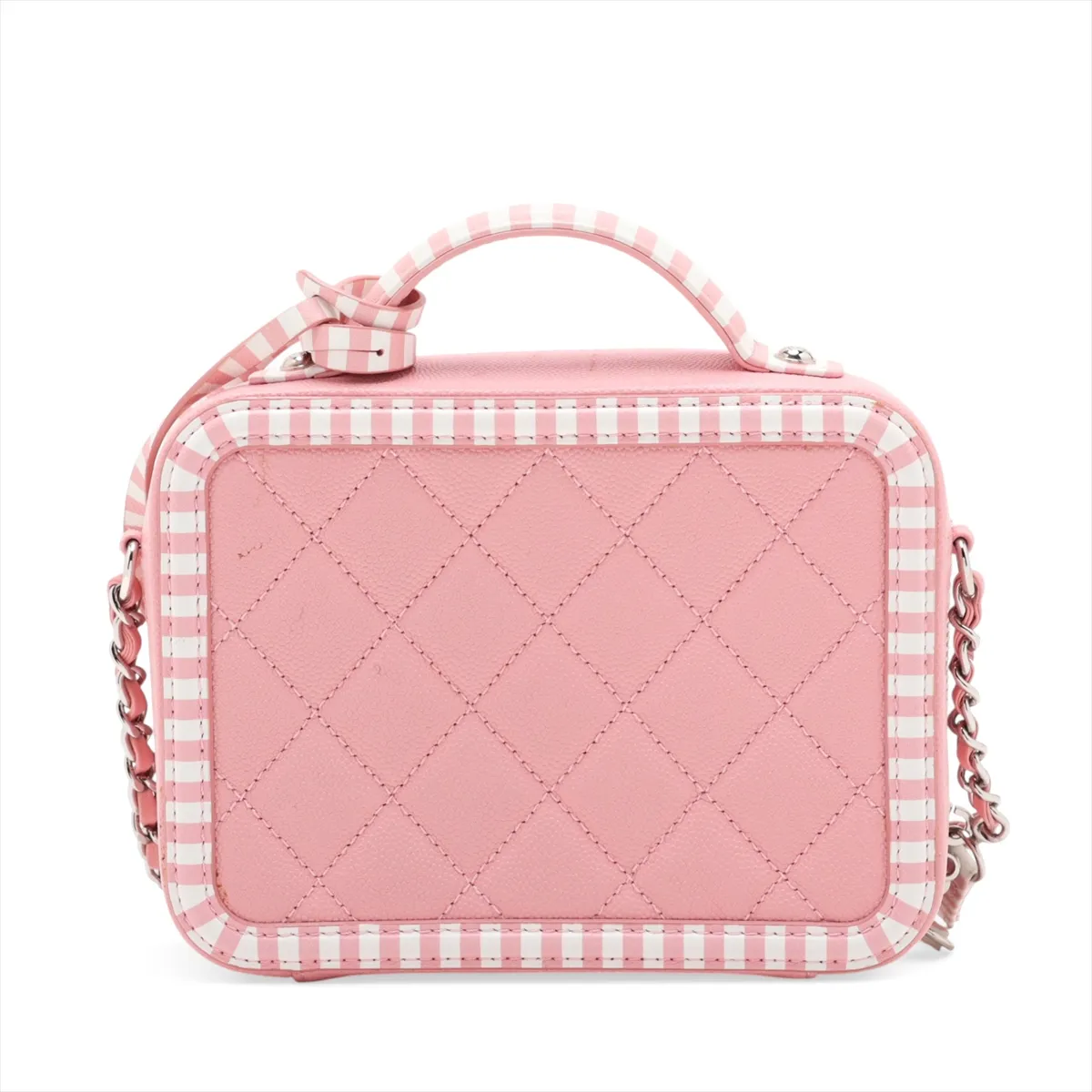 CC Filigree Caviar Skin 2-Way Shoulder Bag, Pink x White, Silver Hardware, 27387292, Serial Number 27 — view 2