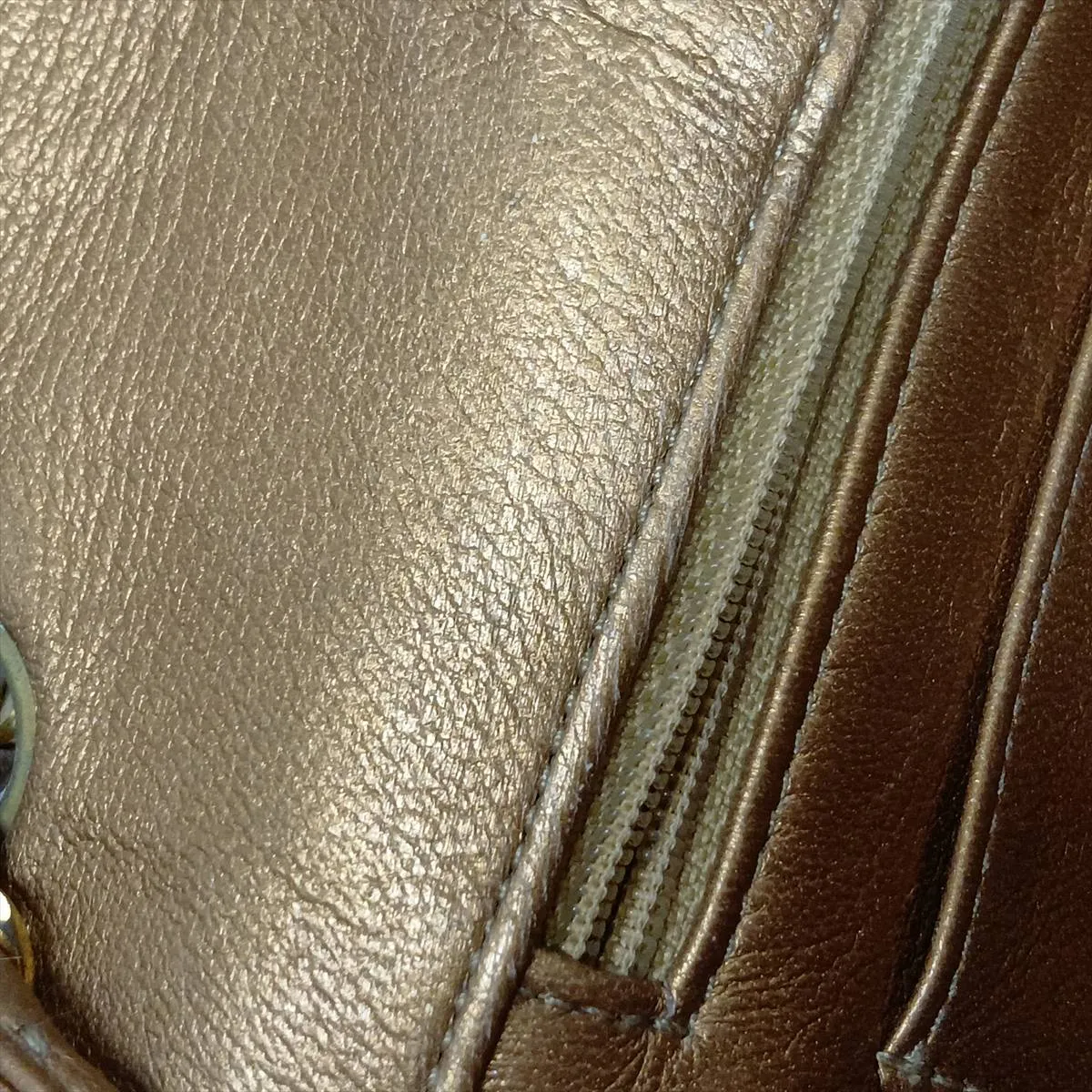 Mademoiselle Leather Single Flap Single Chain Bag, Gold, Gold Hardware, 2416004, Series 2 — view 14