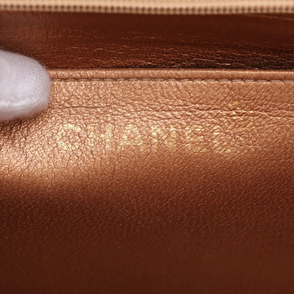 Mademoiselle Leather Single Flap Single Chain Bag, Gold, Gold Hardware, 2416004, Series 2 — view 9