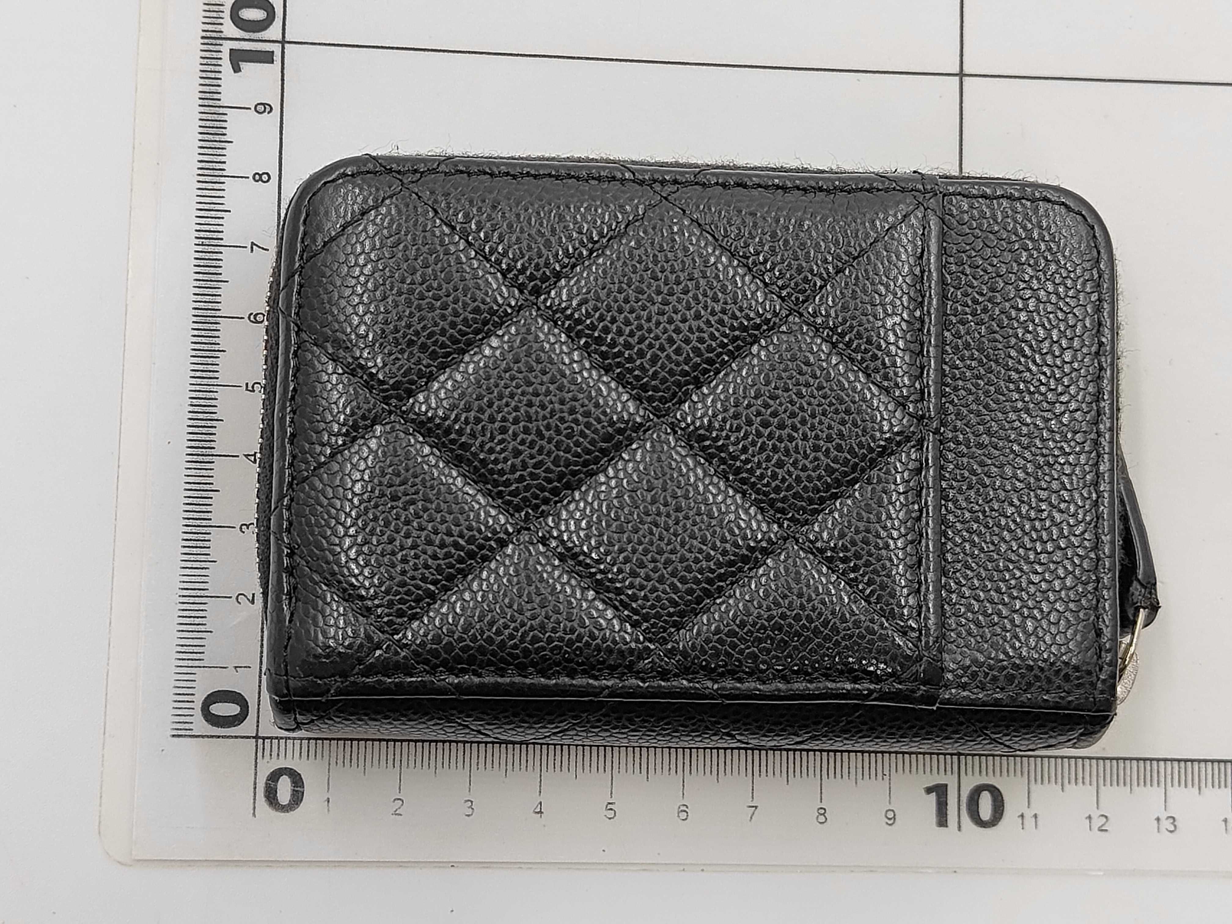 Matelassé Zip Wallet, Caviar Leather, Black, Series 30 Coin Case — view 2