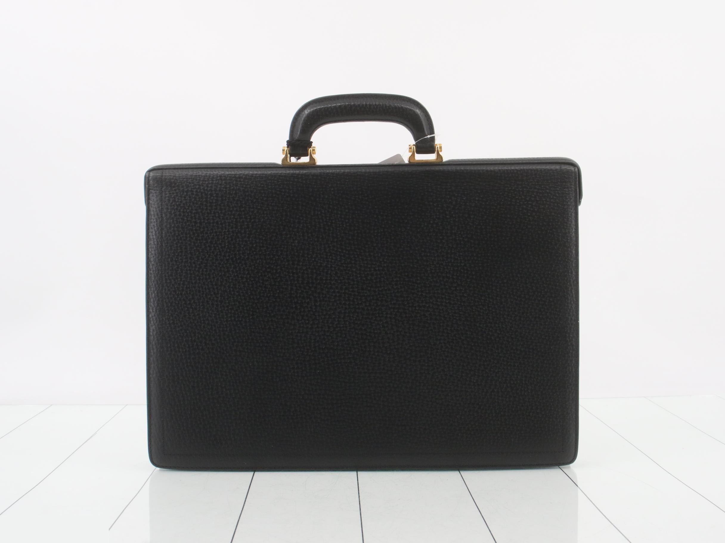 Anagram Business Bag, Black Leather — view 2