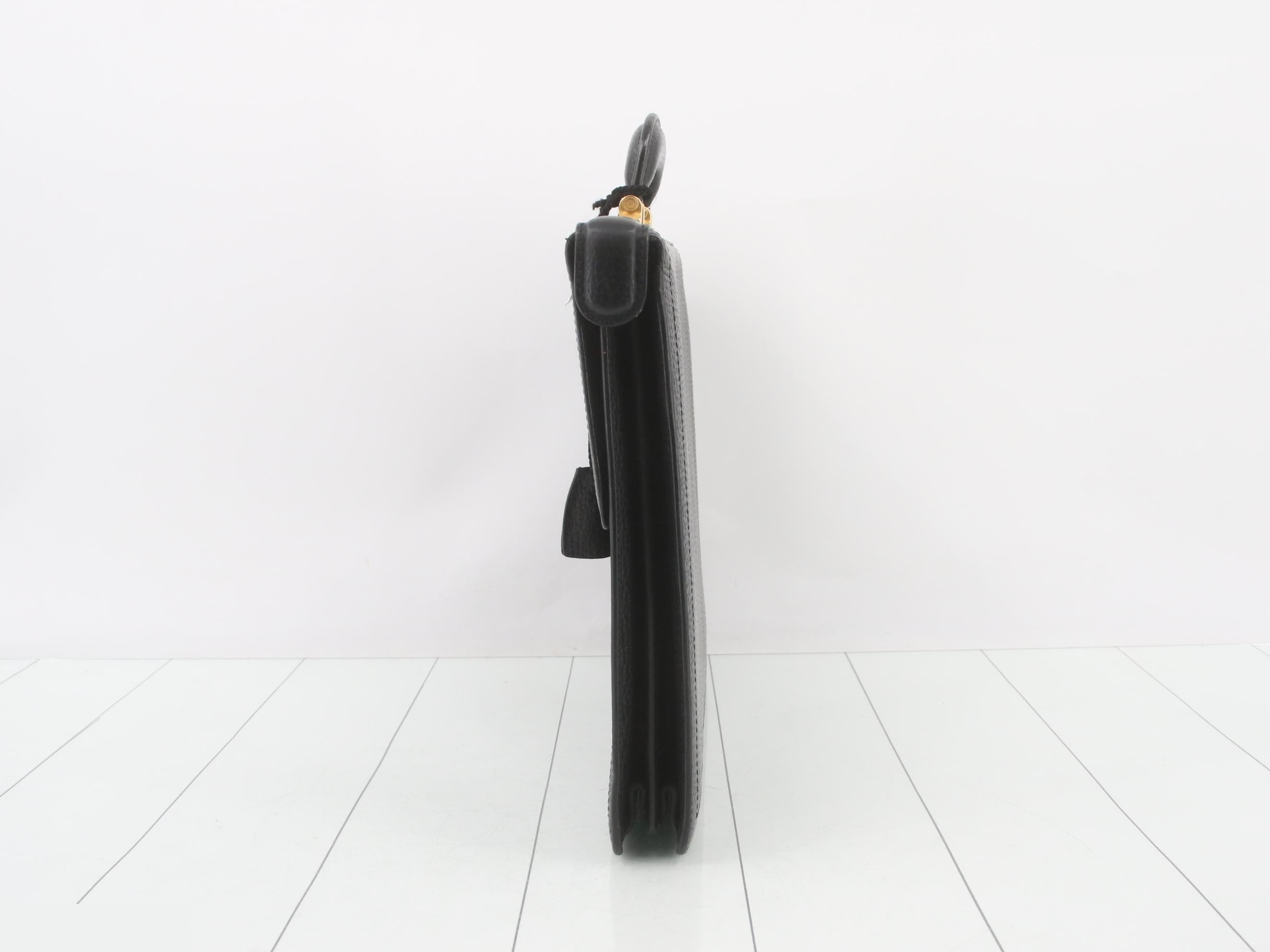 Anagram Business Bag, Black Leather — view 3