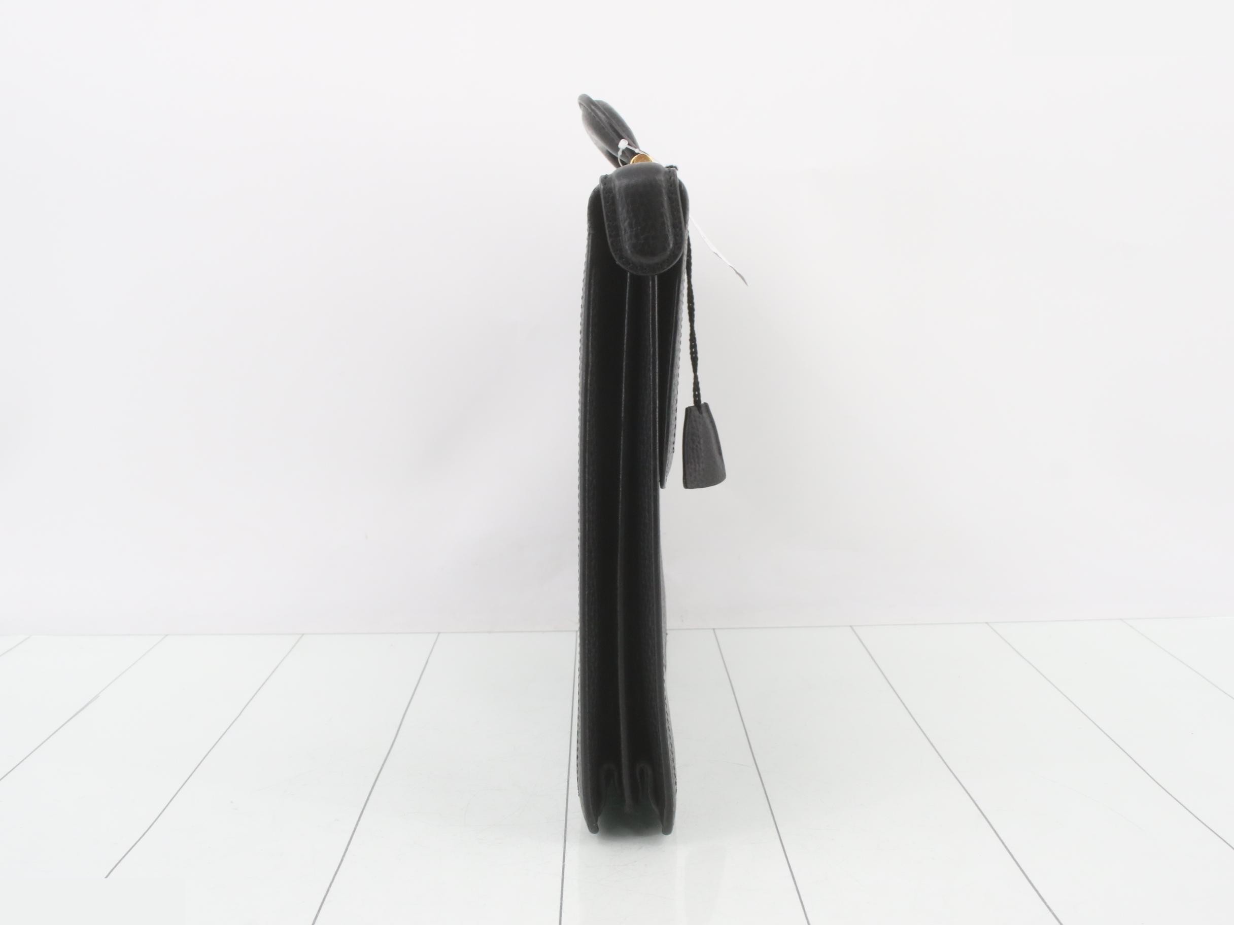 Anagram Business Bag, Black Leather — view 4