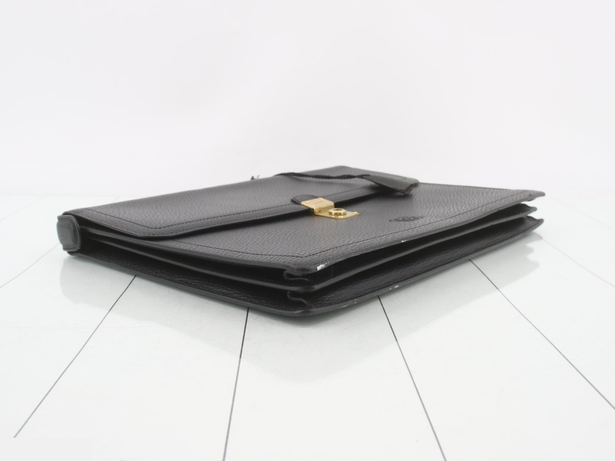 Anagram Business Bag, Black Leather — view 5