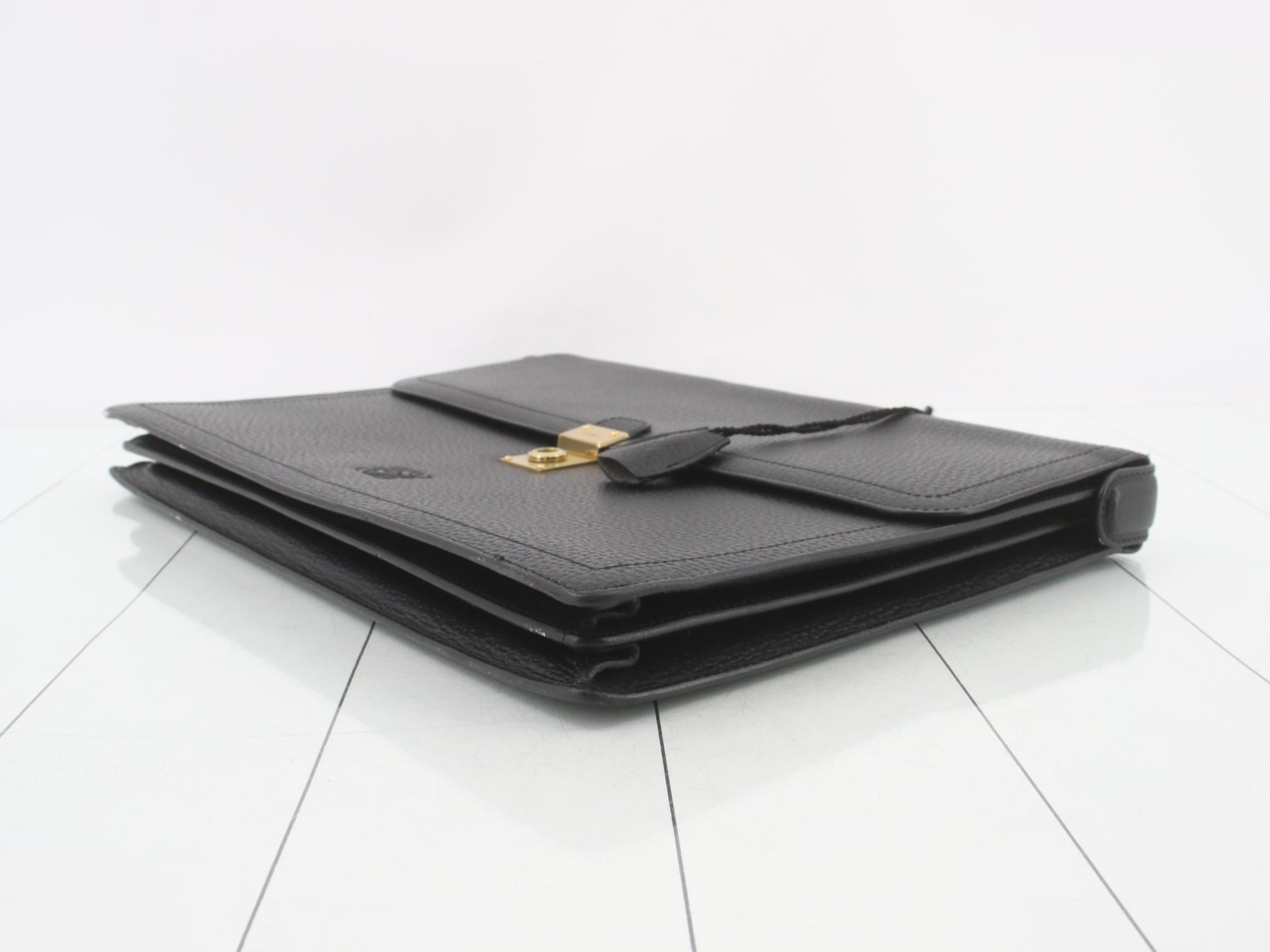 Anagram Business Bag, Black Leather — view 6