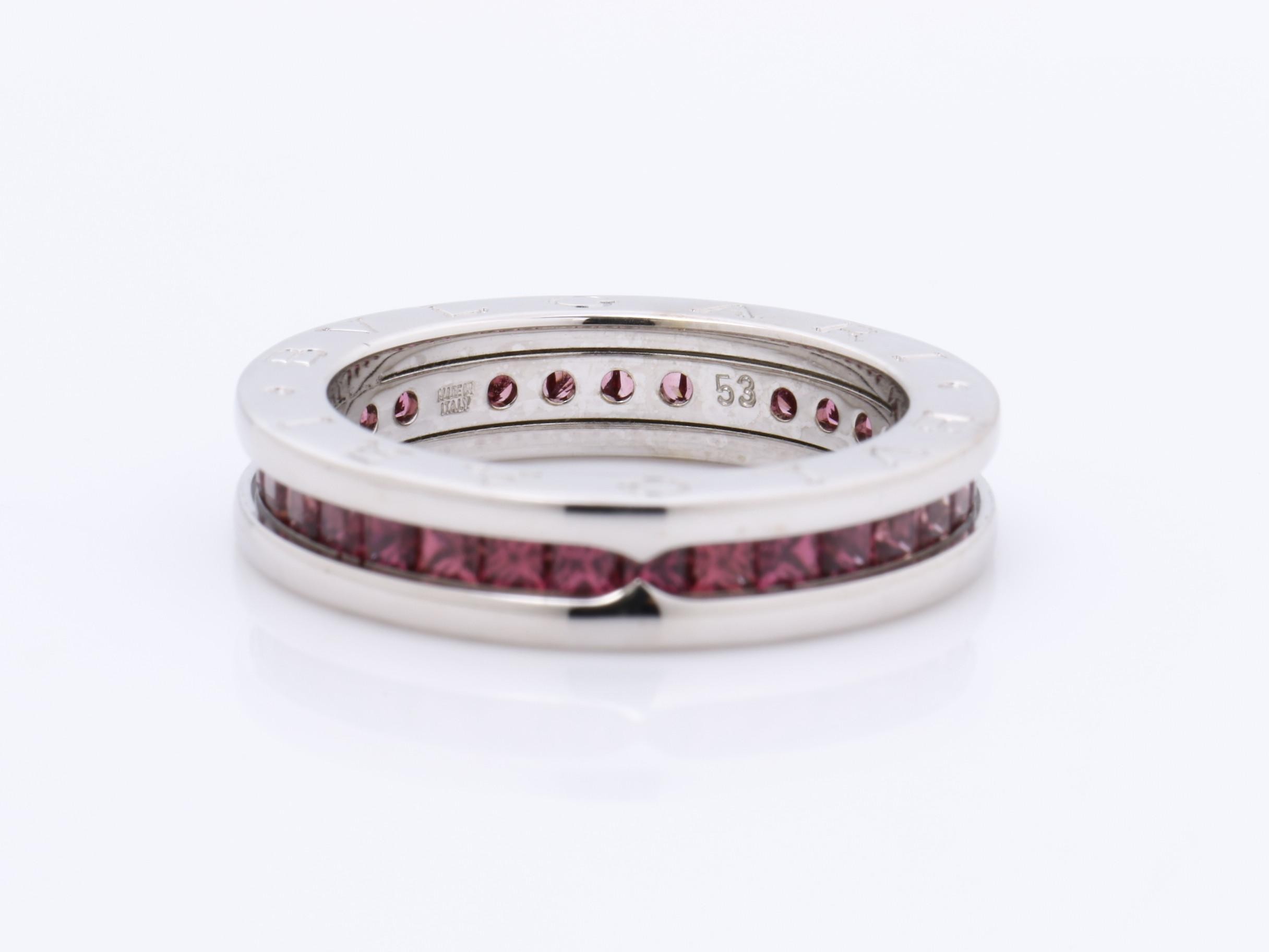 Bzero1 XS Full Garnet Ring 750WG 8g #53 — view 4