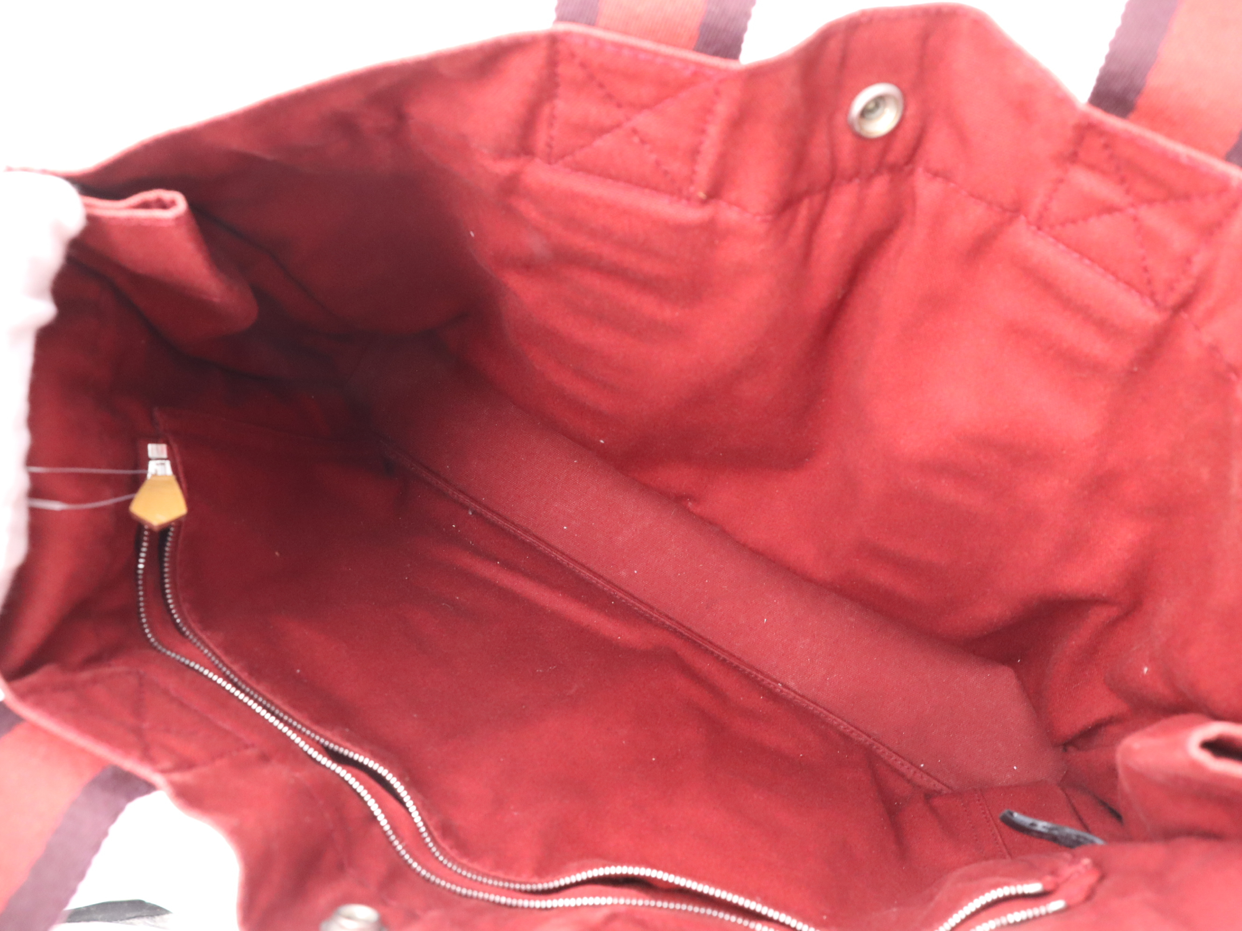 Canvas Fourre-Tout MM Tote Bag, Red, Silver Hardware, Tote Bag — view 12