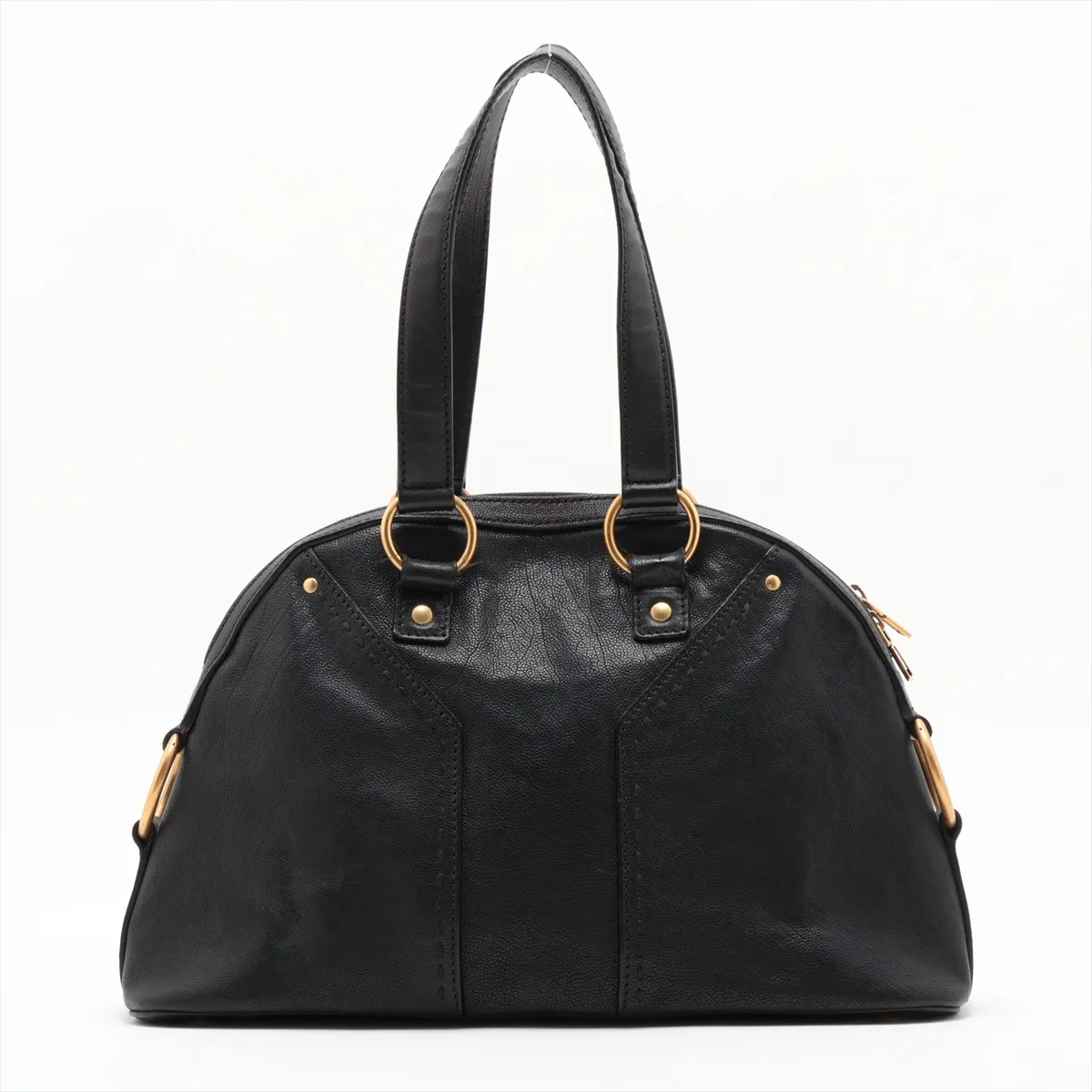 Muse Leather Handbag, Black, 156465 — view 2